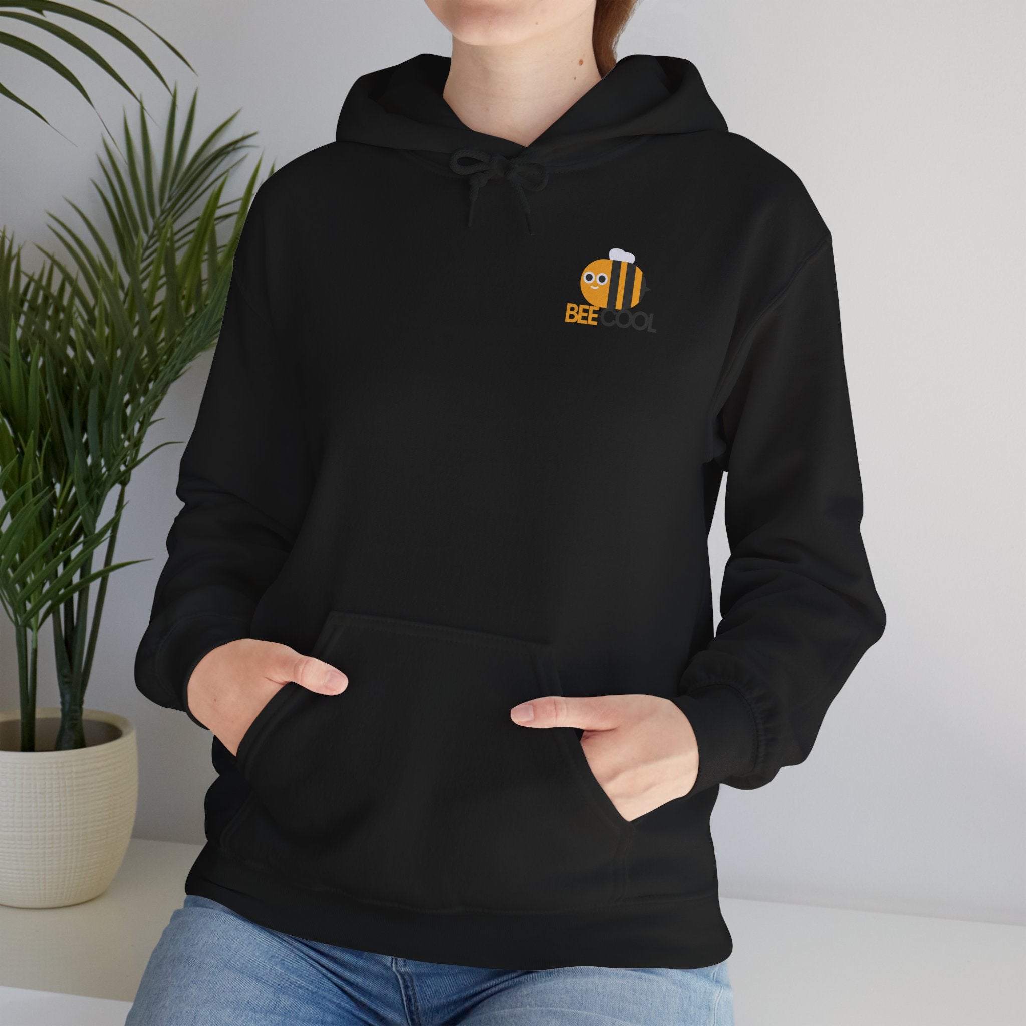 Leafen Bee Cool Unisex Heavy Blend™ Hooded Sweatshirt, Comfortable Casual Wear, Perfect Gift for Nature Lovers