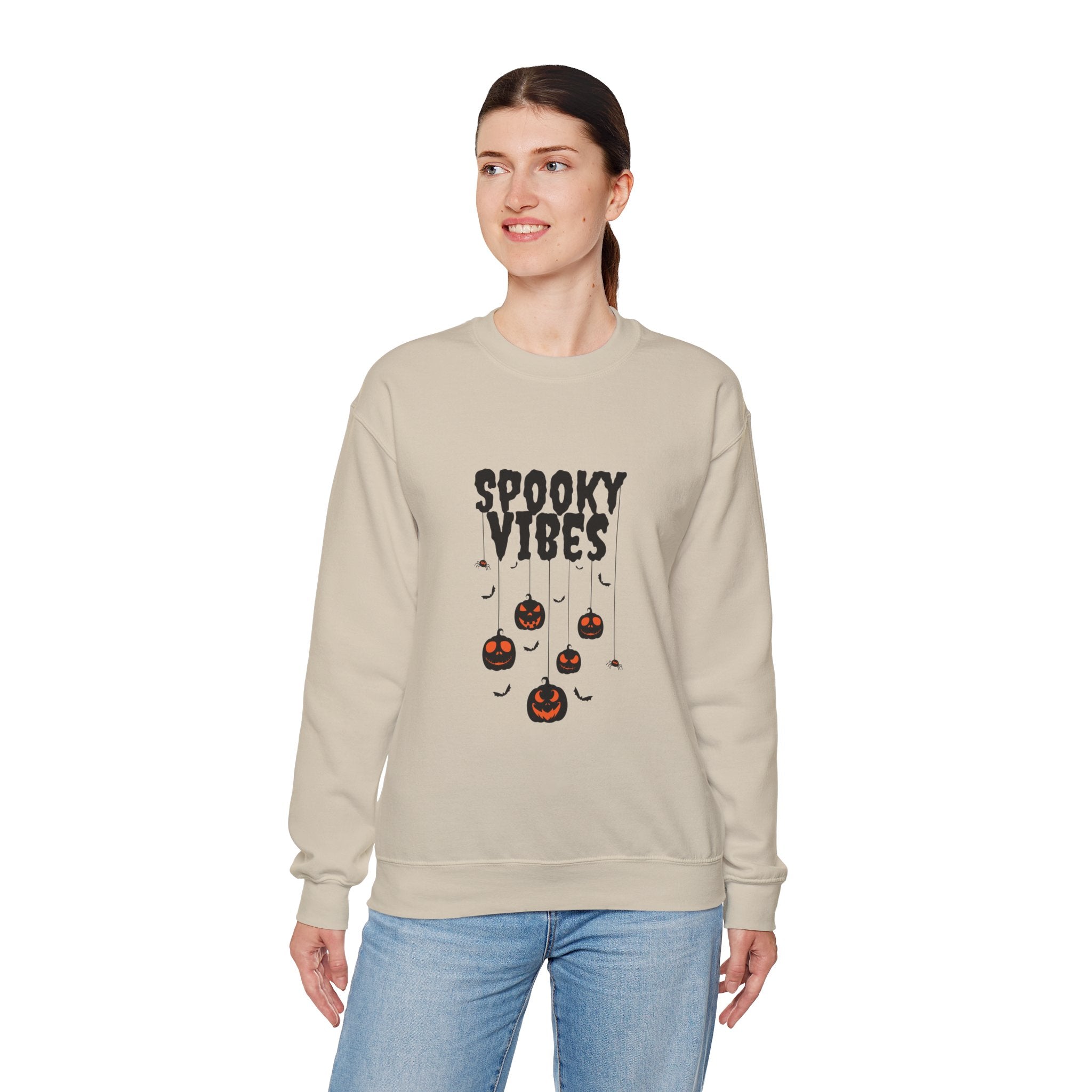 Leafen Spooky Vibes Unisex Garment-Dyed T-Shirt – 100% Ring-Spun Cotton, Soft Relaxed Fit Crewneck Tee for Men & Women