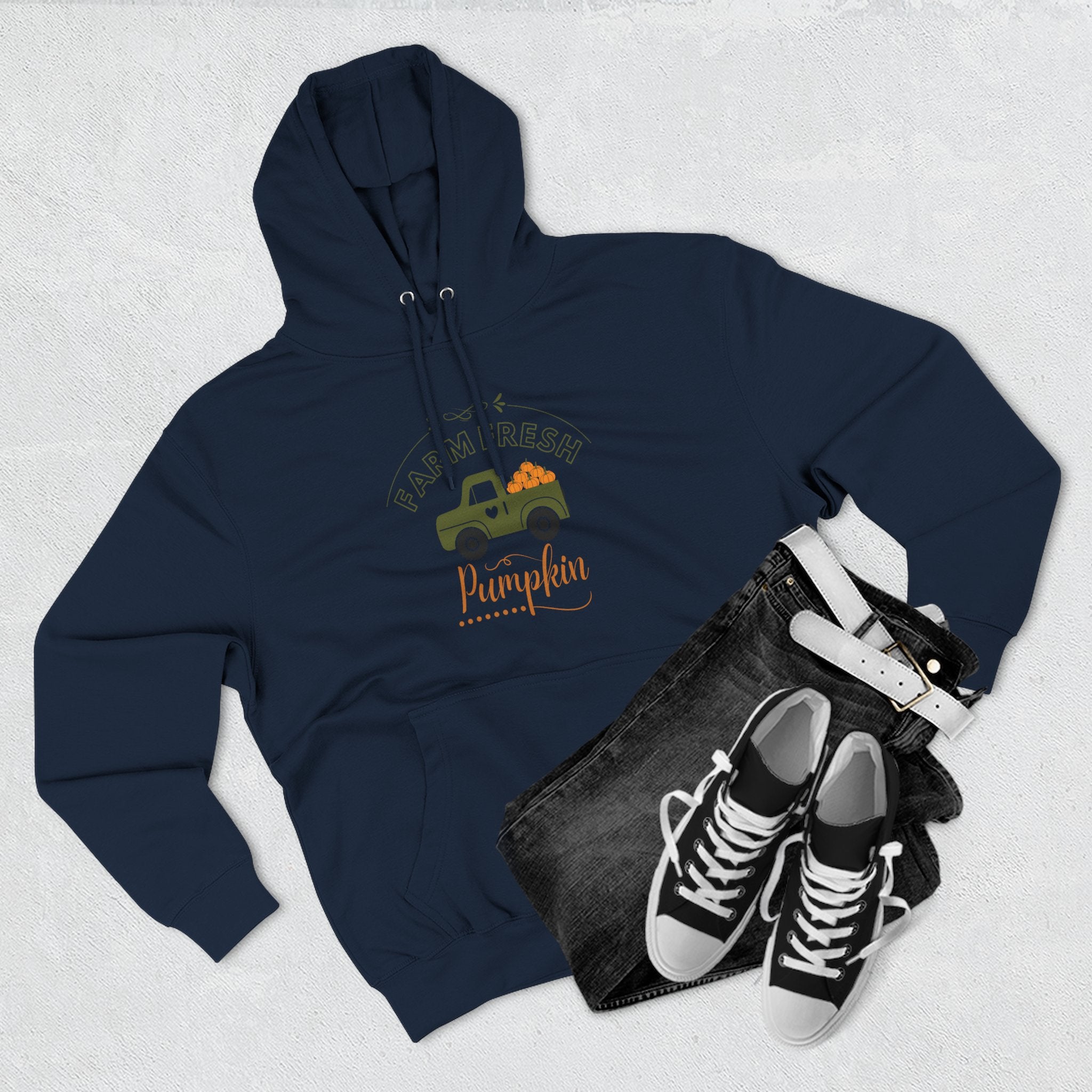 Leafen Autumn Fleece Hoodie - Peace, Love, Fall Design, Cozy Sweatshirt, Perfect for Thanksgiving, Fall Fashion, Gift Idea
