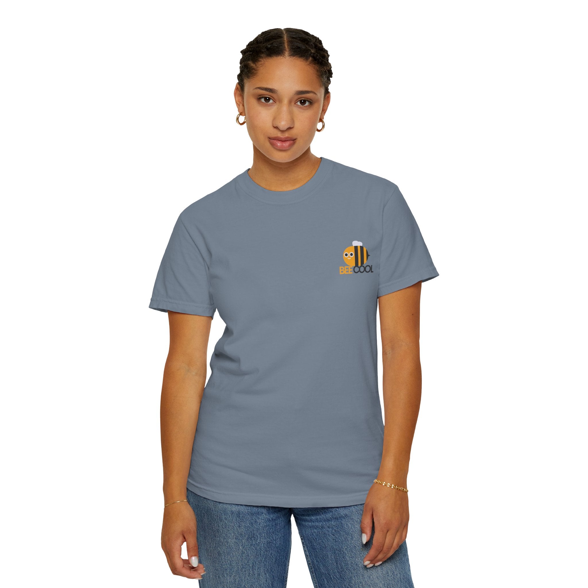 Leafen Bee Cool Unisex Garment-Dyed T-shirt, Casual Wear, Summer Vibe, Gift for Friends, Relaxed Everyday Style