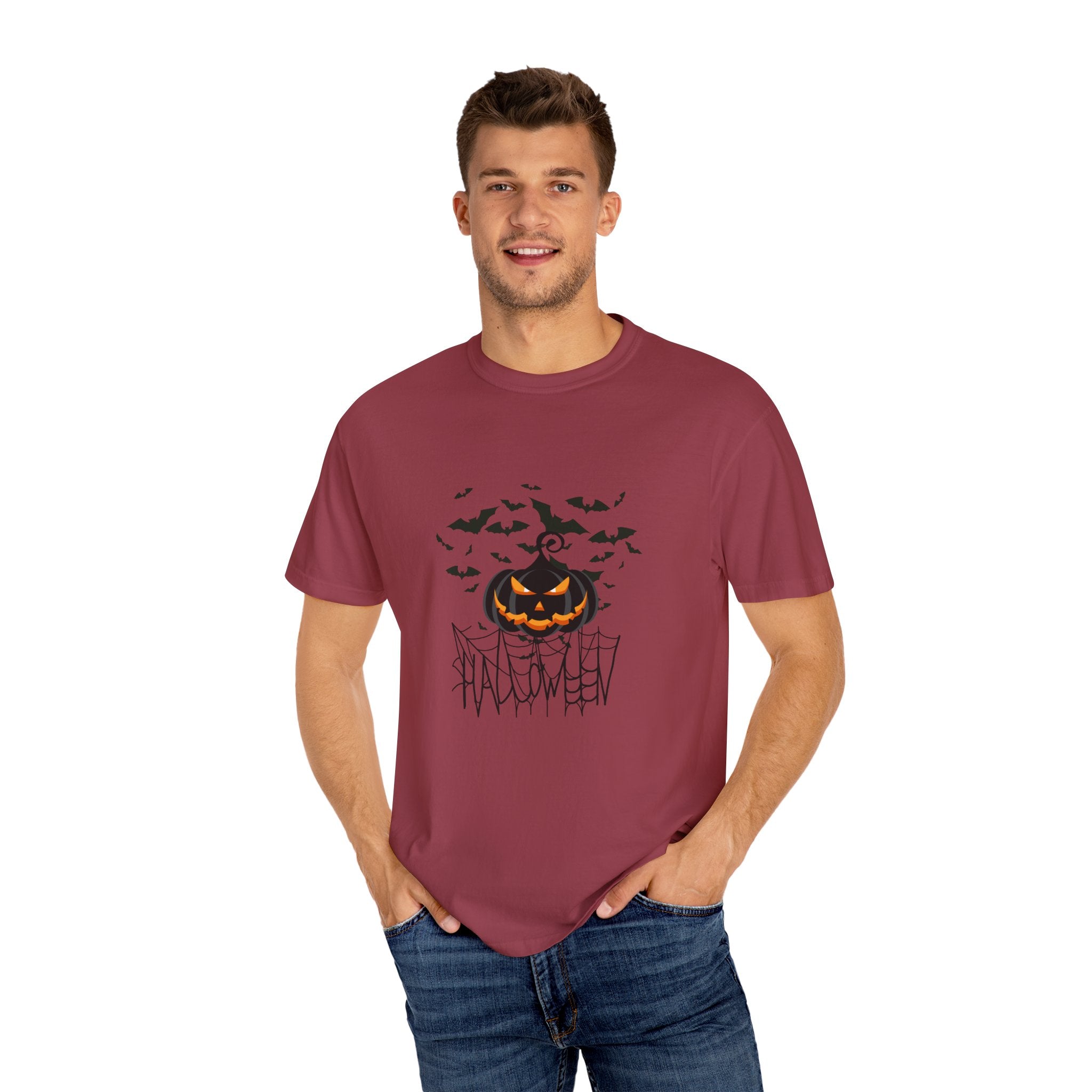 Halloween Vibe Unisex Garment-Dyed T-shirt, Casual Wear, Summer Vibe, Gift for Friends, Relaxed Everyday Style