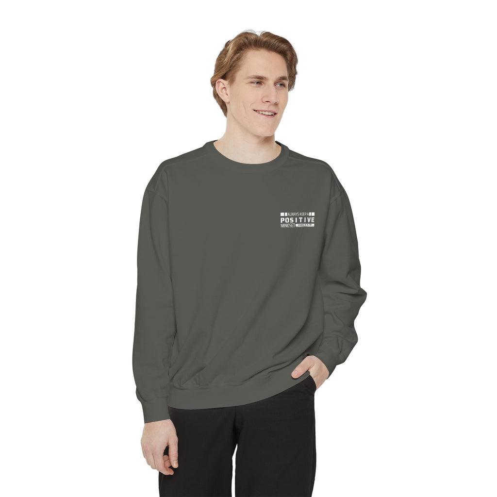 Leafen Positive Vibes Unisex Sweatshirt, Casual Crewneck, Gift for Friends, Motivational Apparel, Everyday Comfort Wear