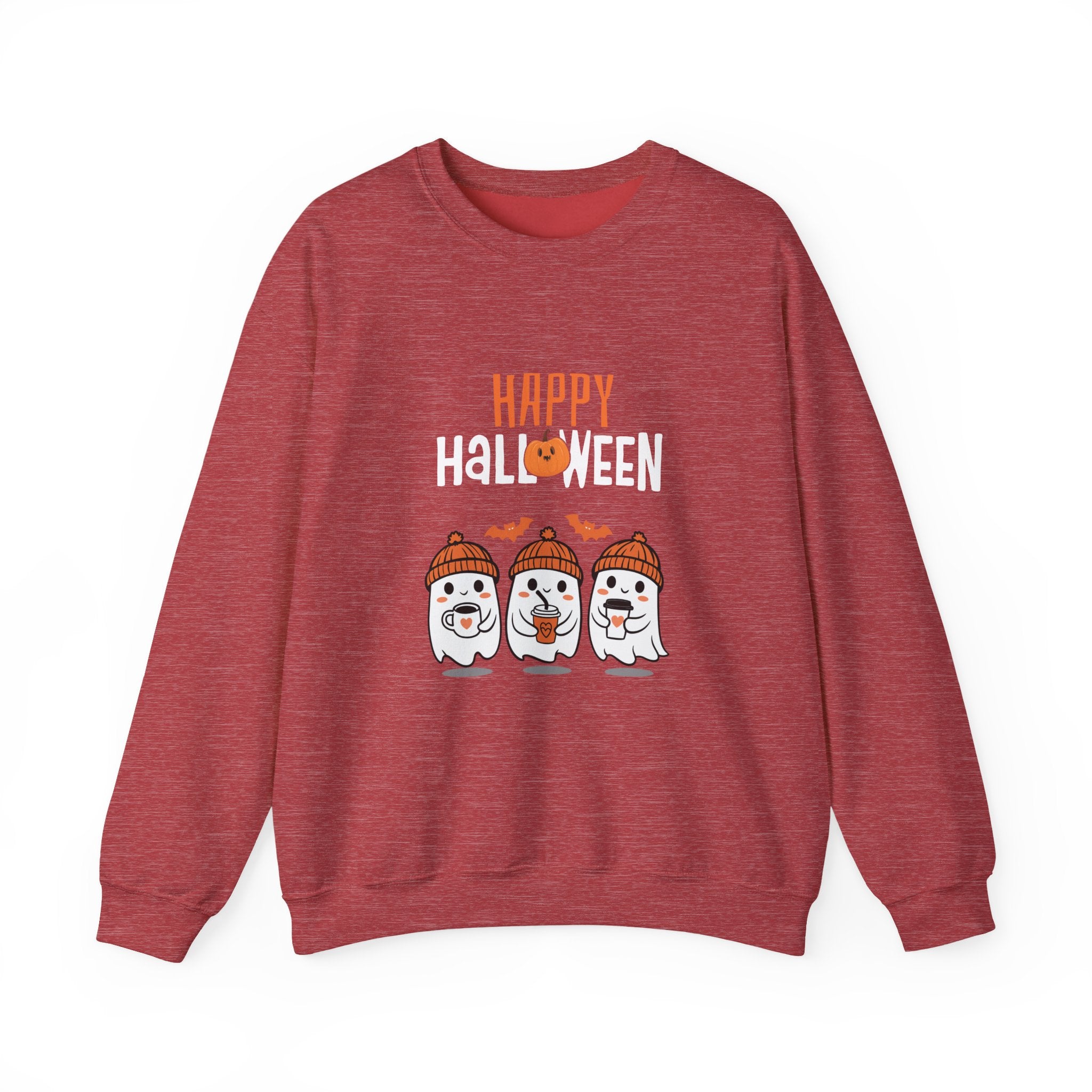 Leafen Happy Halloween Sweatshirt, Cozy Crewneck, Unisex Gift, Perfect for Halloween, Casual Wear