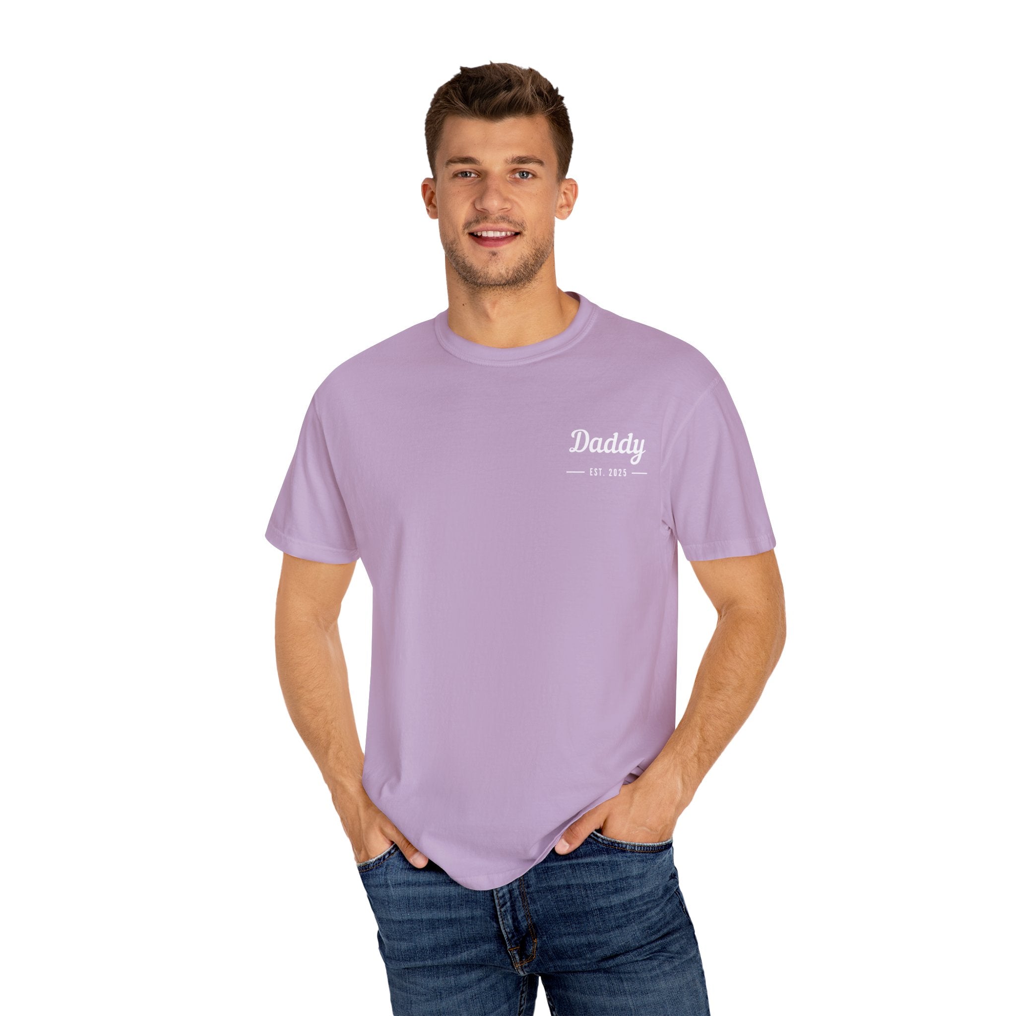 Leafen Daddy Est Unisex Garment-Dyed T-shirt, Casual Wear, Summer Vibe, Gift for Friends, Relaxed Everyday Style