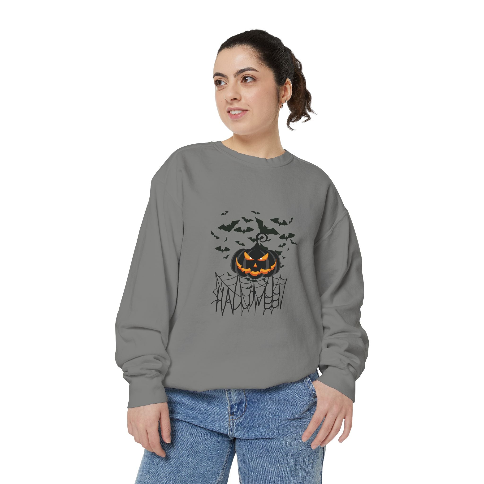Leafen Halloween Web Unisex Sweatshirt, Casual Crewneck, Gift for Friends, Motivational Apparel, Everyday Comfort Wear