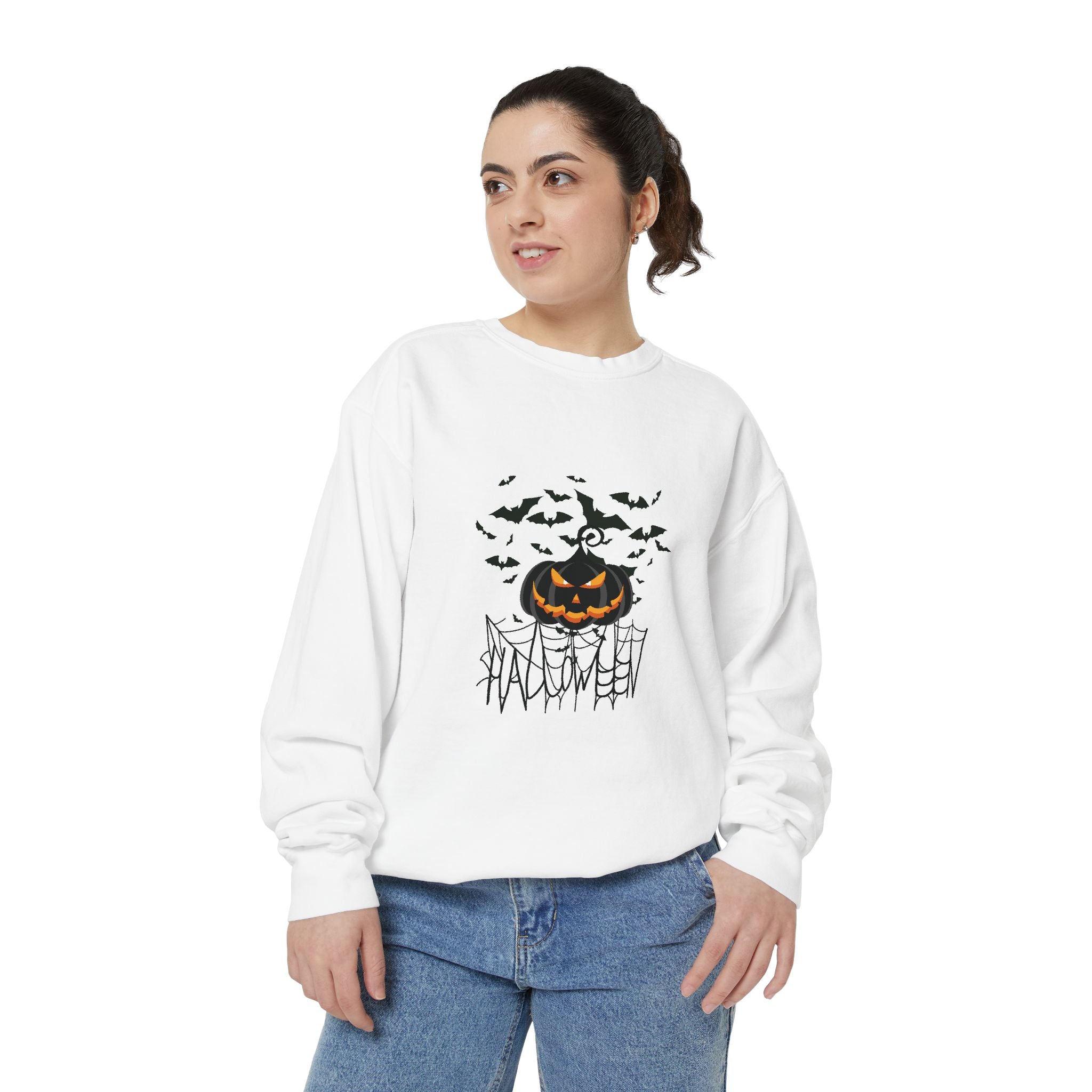 Leafen Halloween Web Unisex Sweatshirt, Casual Crewneck, Gift for Friends, Motivational Apparel, Everyday Comfort Wear