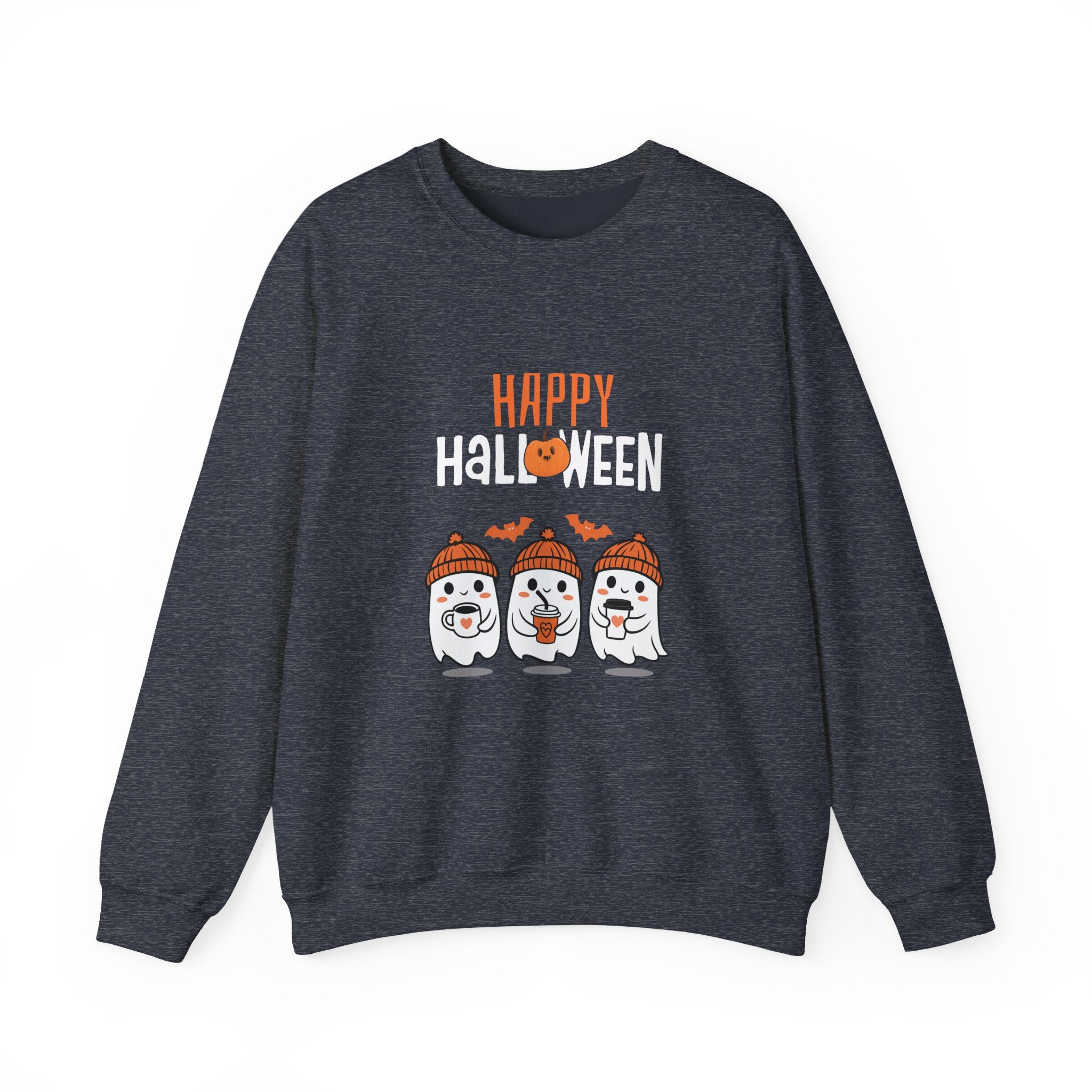 Leafen Happy Halloween Sweatshirt, Cozy Crewneck, Unisex Gift, Perfect for Halloween, Casual Wear