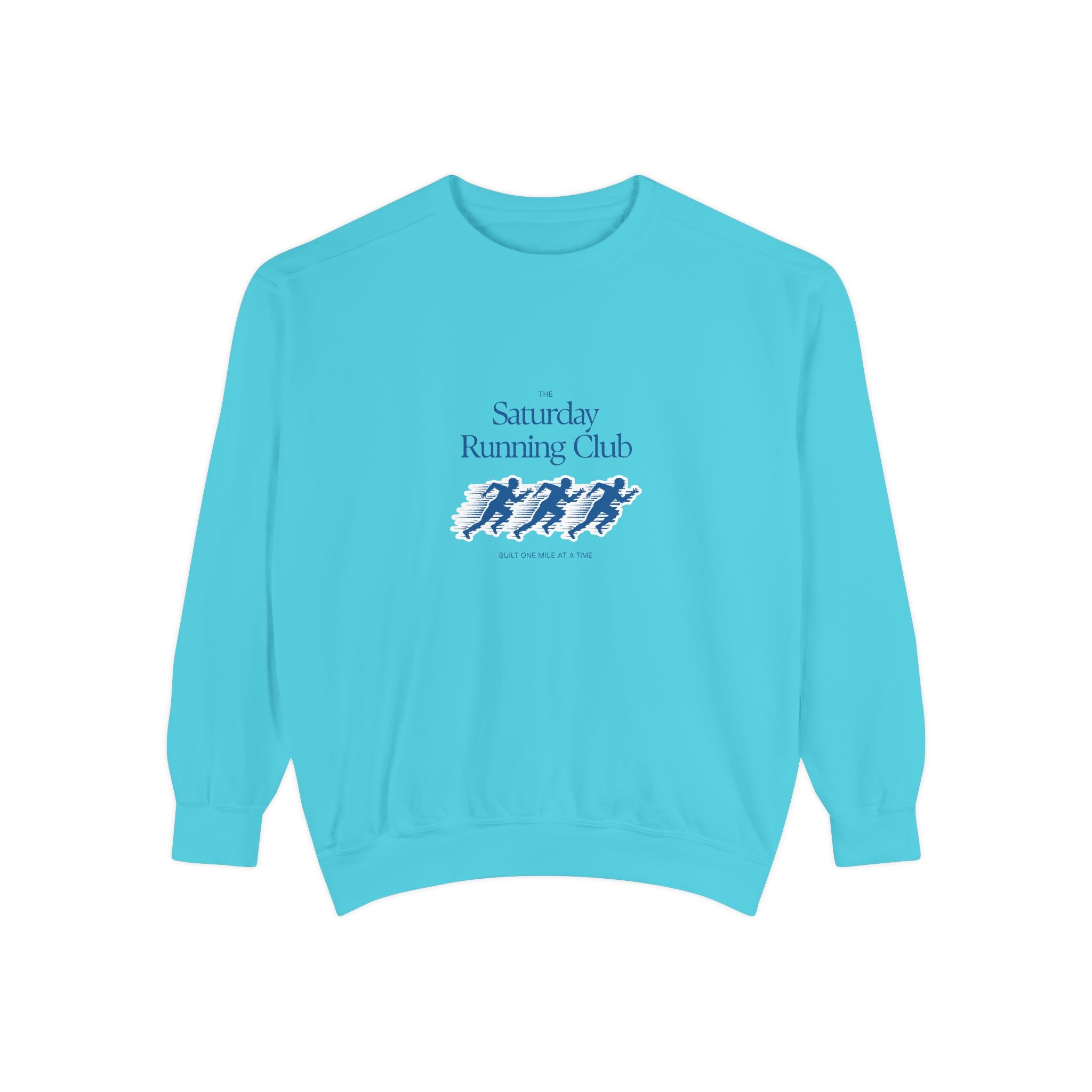 Running Club Unisex Garment-Dyed Sweatshirt, Cozy Pullover Sweatshirt, Casual Streetwear, Gift for Her