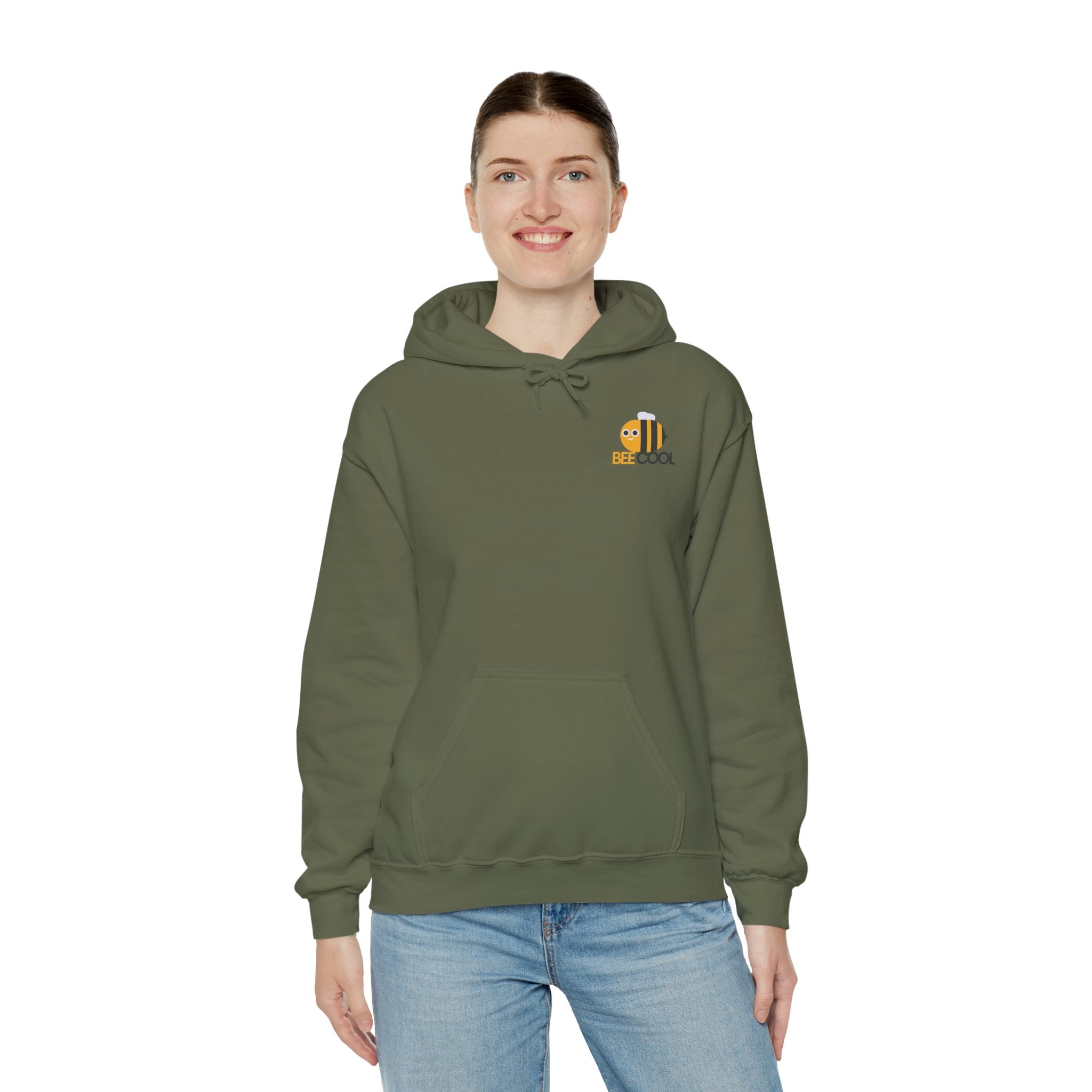 Leafen Bee Cool Unisex Heavy Blend™ Hooded Sweatshirt, Comfortable Casual Wear, Perfect Gift for Nature Lovers