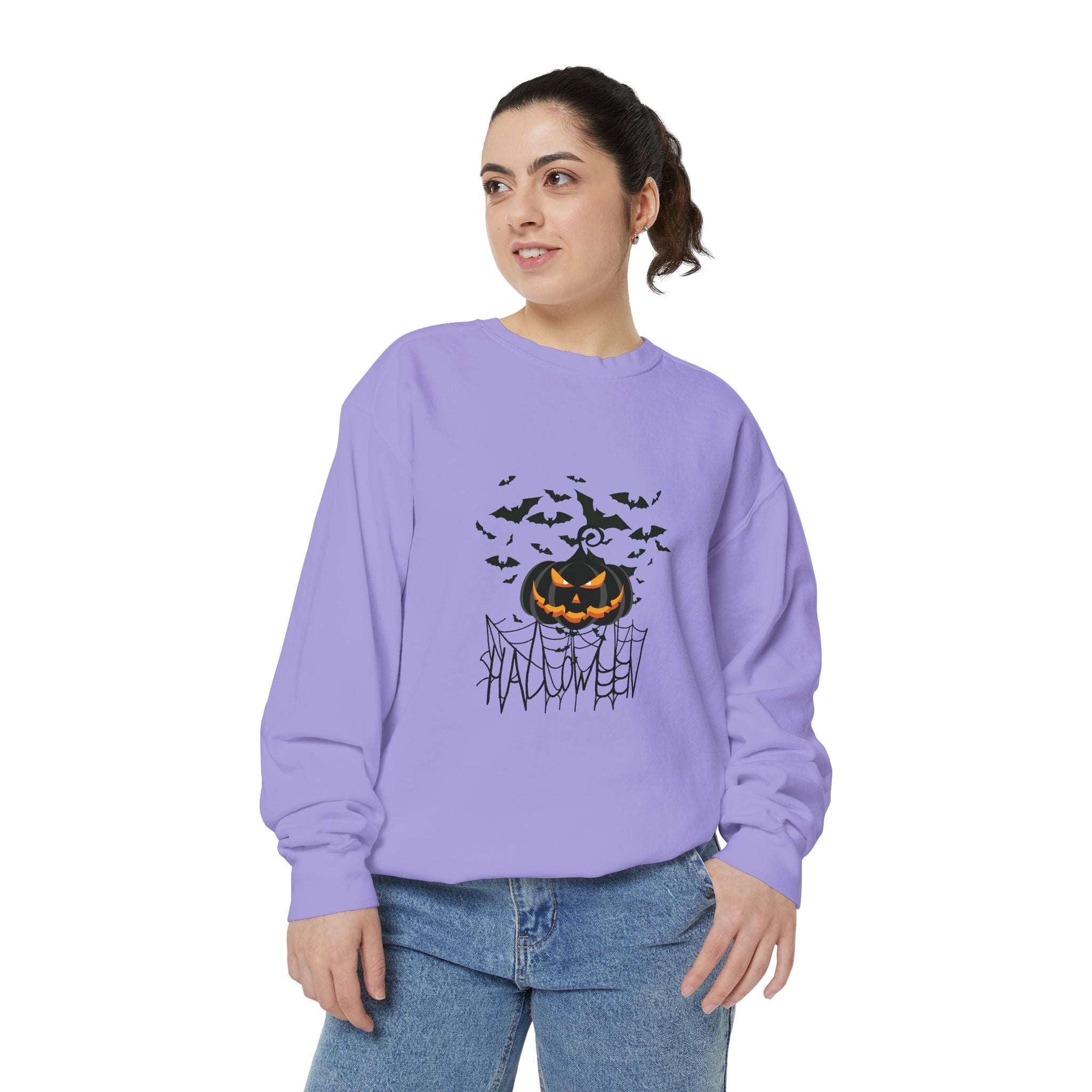 Leafen Halloween Web Unisex Sweatshirt, Casual Crewneck, Gift for Friends, Motivational Apparel, Everyday Comfort Wear