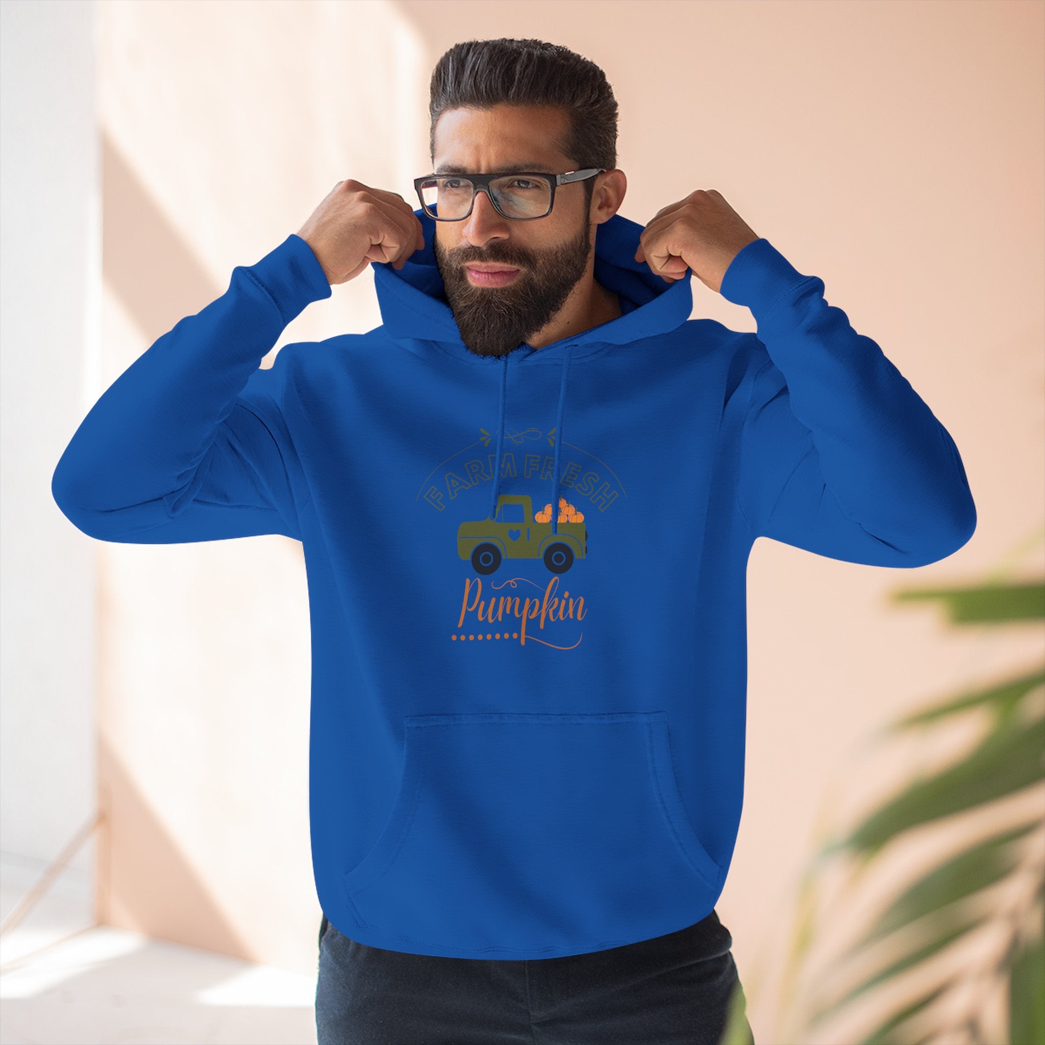Leafen Autumn Fleece Hoodie - Peace, Love, Fall Design, Cozy Sweatshirt, Perfect for Thanksgiving, Fall Fashion, Gift Idea