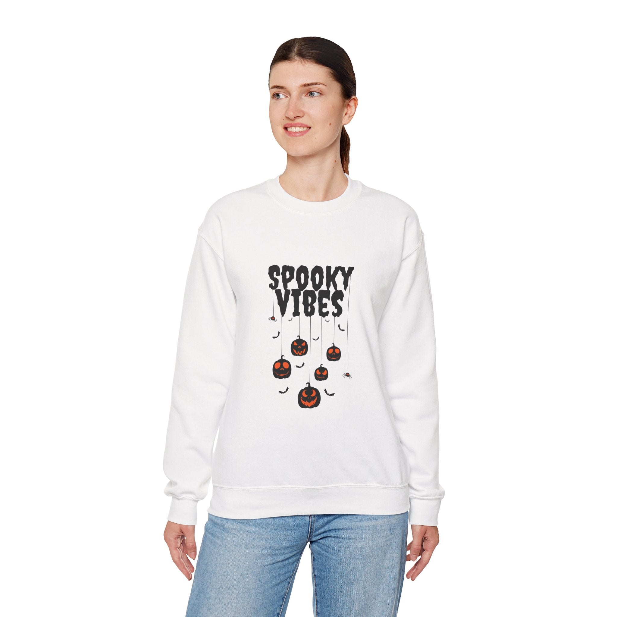 Leafen Spooky Vibes Unisex Garment-Dyed T-Shirt – 100% Ring-Spun Cotton, Soft Relaxed Fit Crewneck Tee for Men & Women