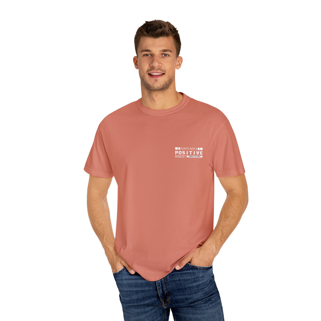 Leafen Positive Vibe Unisex Garment-Dyed T-shirt, Casual Wear, Summer Vibe, Gift for Friends, Relaxed Everyday Style