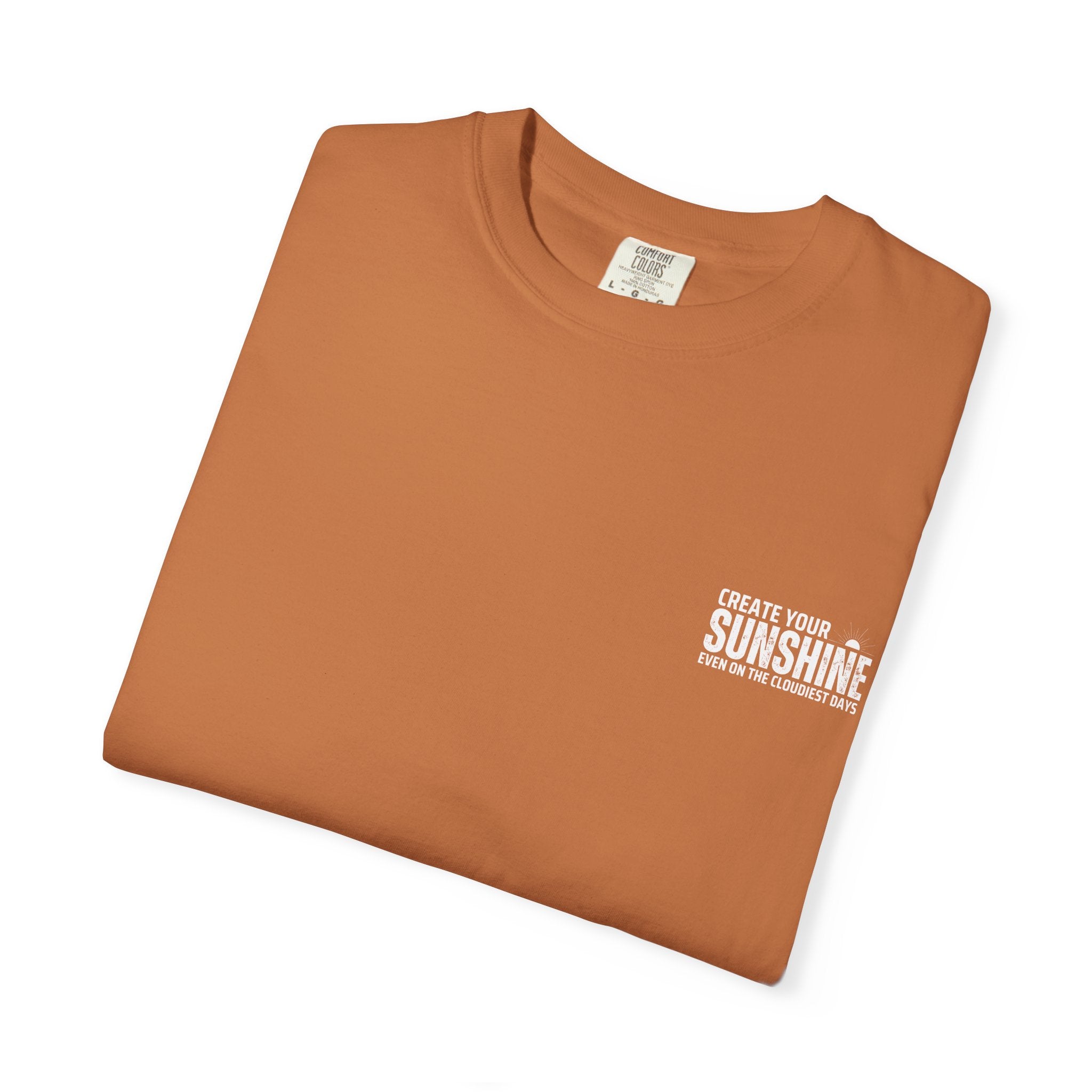 Leafen Create Sunshine Unisex Garment-Dyed T-shirt, Casual Wear, Summer Vibe, Gift for Friends, Relaxed Everyday Style