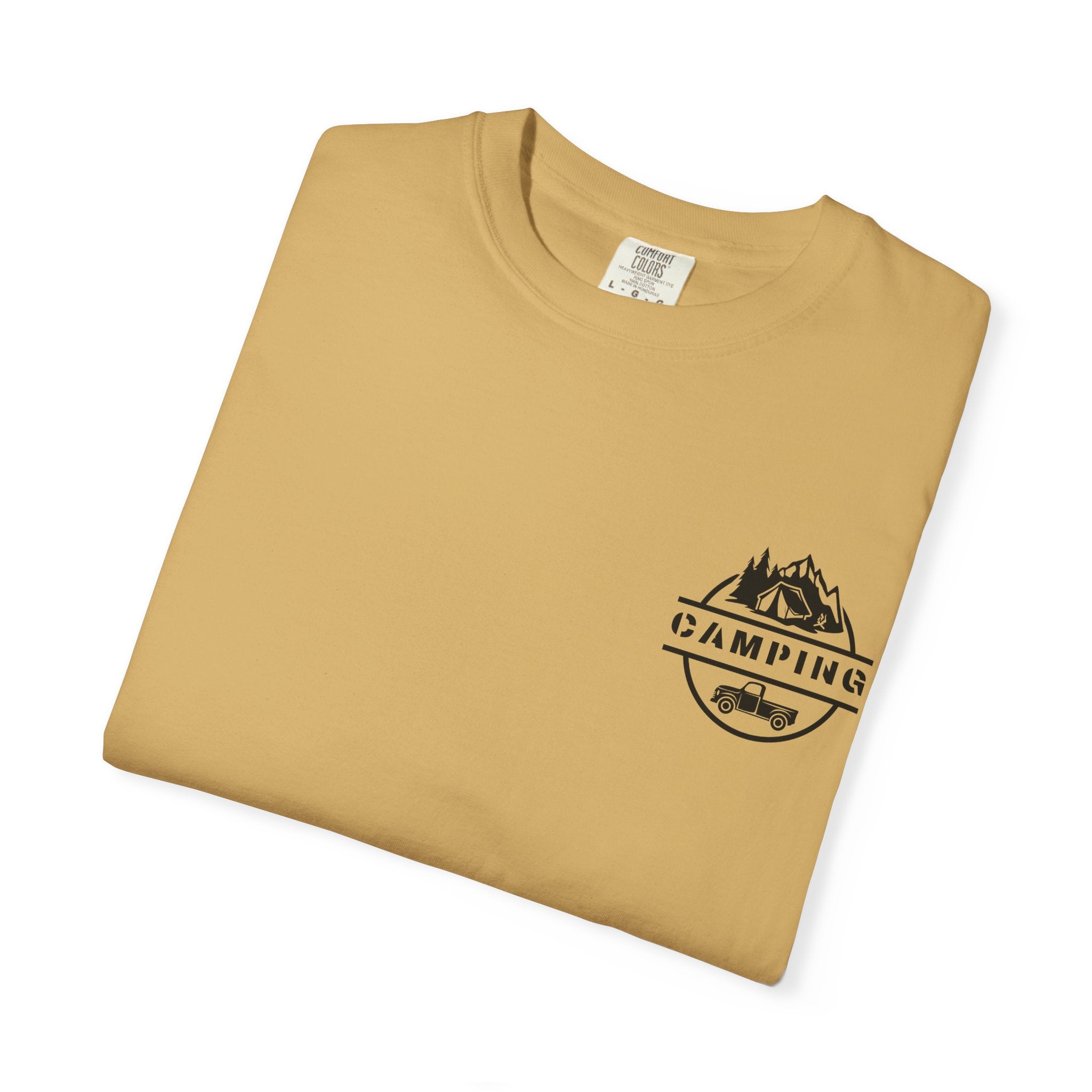 Leafen Camping Unisex Garment-Dyed T-shirt, Casual Wear, Summer Vibe, Gift for Friends, Relaxed Everyday Style