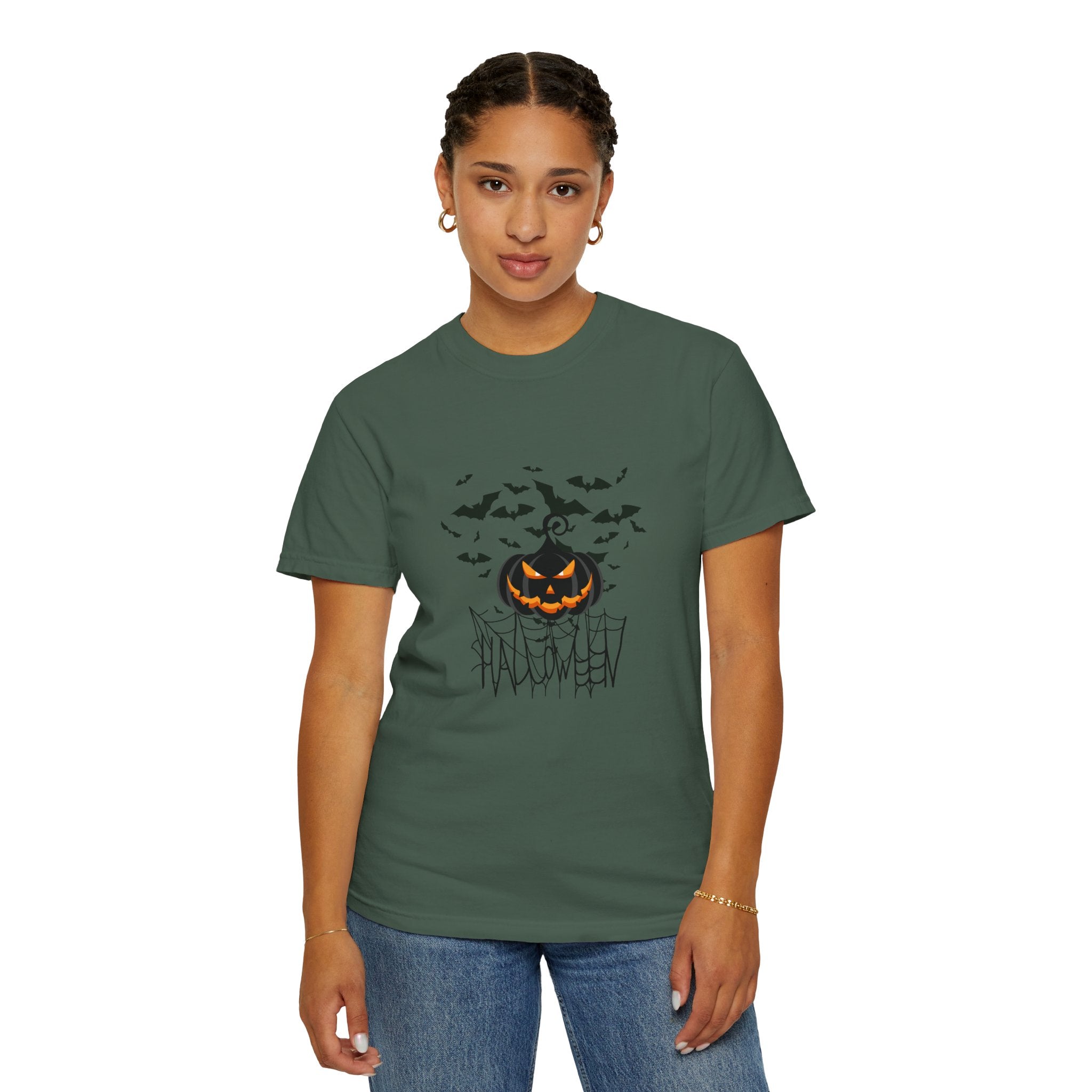Halloween Vibe Unisex Garment-Dyed T-shirt, Casual Wear, Summer Vibe, Gift for Friends, Relaxed Everyday Style
