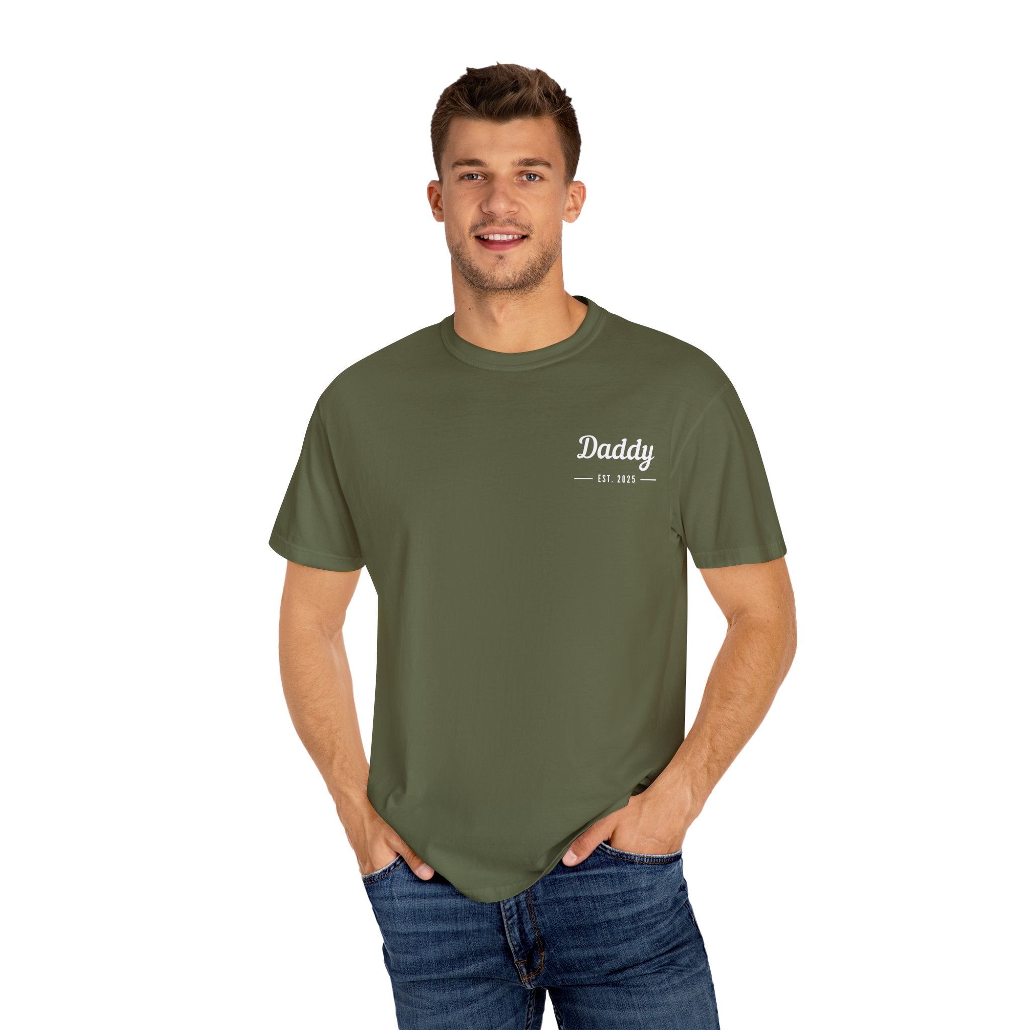 Leafen Daddy Est Unisex Garment-Dyed T-shirt, Casual Wear, Summer Vibe, Gift for Friends, Relaxed Everyday Style