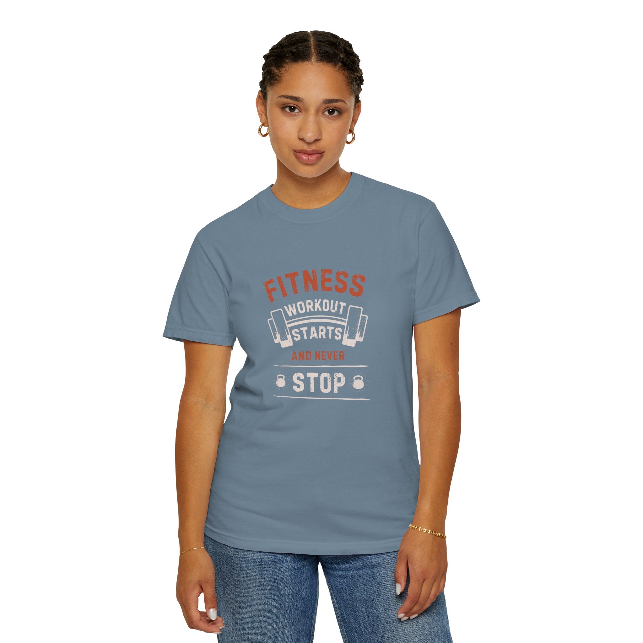 Fitness Workout Unisex Garment-Dyed T-shirt, Casual Wear, Summer Vibe, Gift for Friends, Motivational Relaxed Everyday Style