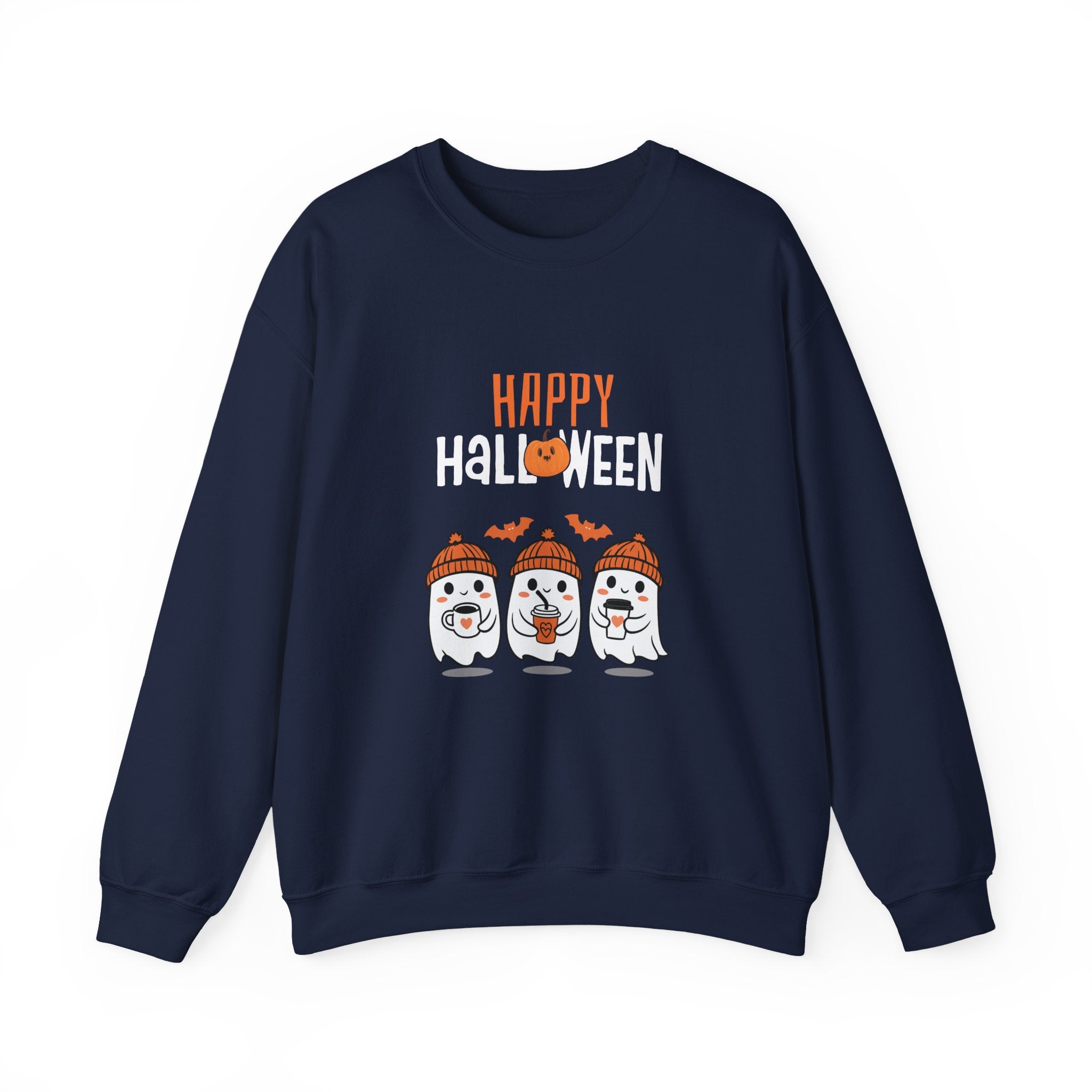 Leafen Happy Halloween Sweatshirt, Cozy Crewneck, Unisex Gift, Perfect for Halloween, Casual Wear