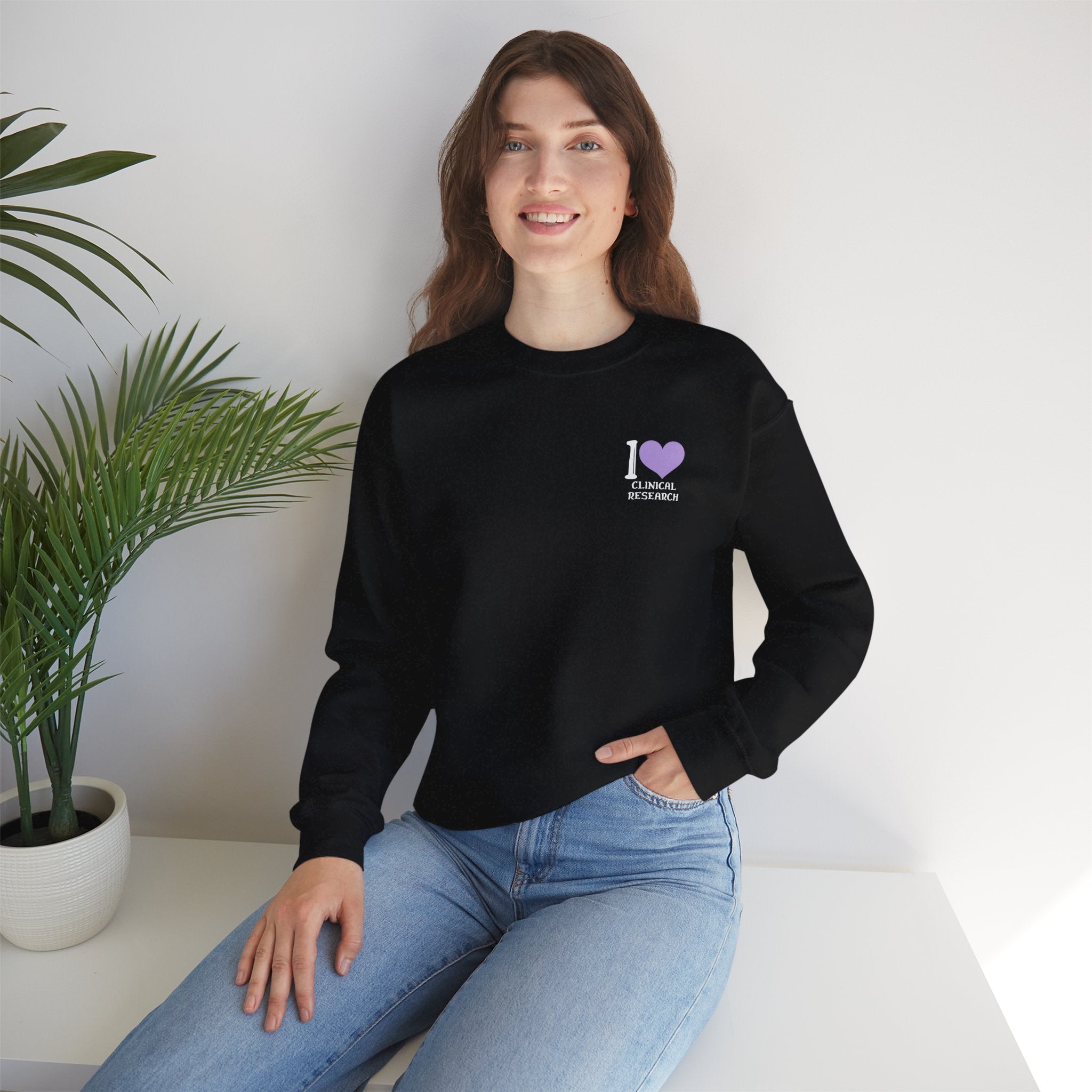 Leafen I Love Research Sweatshirt, Cozy Crewneck, Unisex Gift, Perfect for Researchers, Science Lovers, Casual Wear