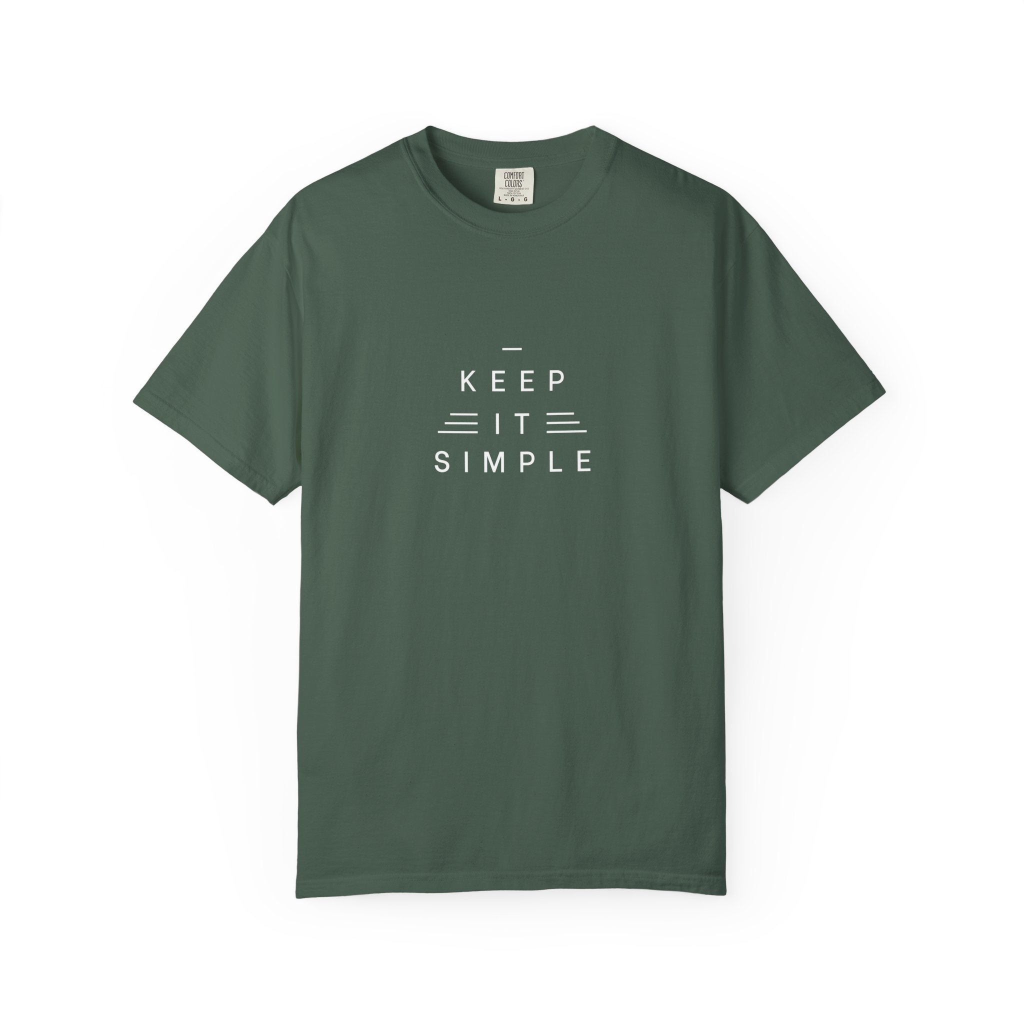 Leafen Keep it Simple Unisex Garment-Dyed T-shirt, Casual Wear, Summer Vibe, Gift for Friends, Relaxed Everyday Style