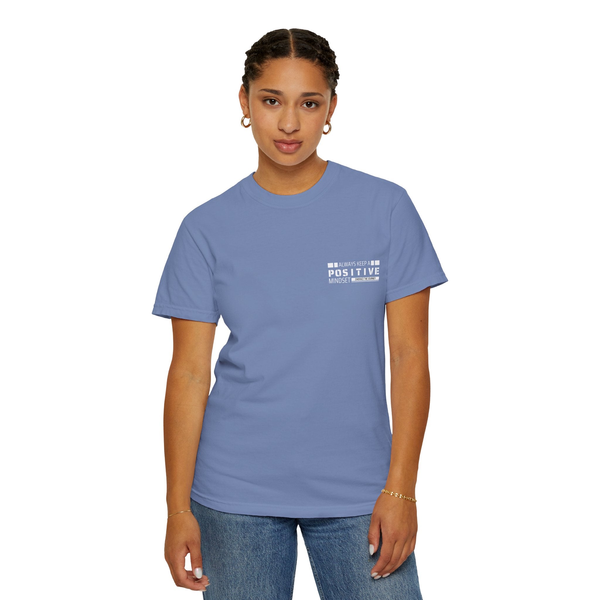 Leafen Positive Vibe Unisex Garment-Dyed T-shirt, Casual Wear, Summer Vibe, Gift for Friends, Relaxed Everyday Style