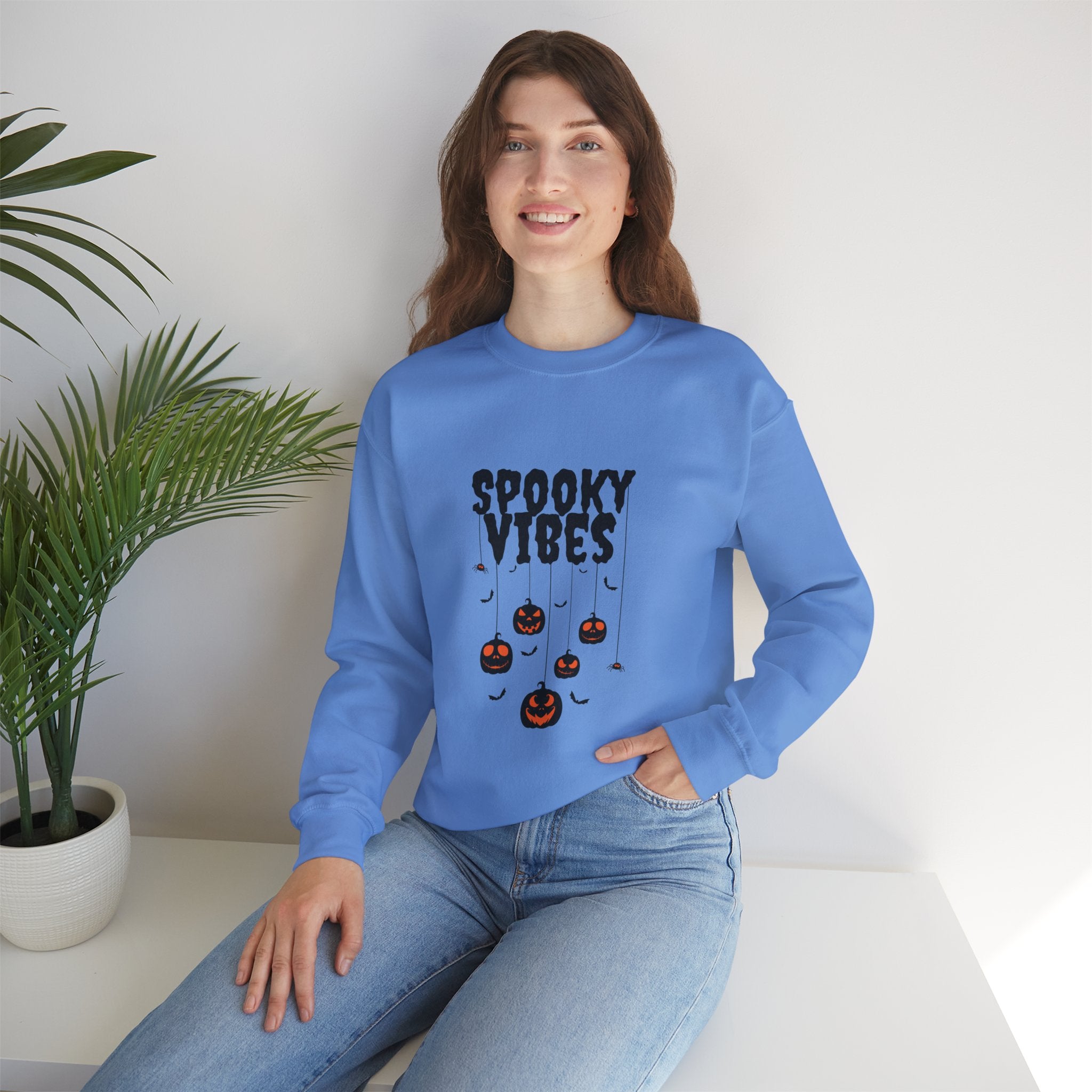 Leafen Spooky Vibes Unisex Garment-Dyed T-Shirt – 100% Ring-Spun Cotton, Soft Relaxed Fit Crewneck Tee for Men & Women