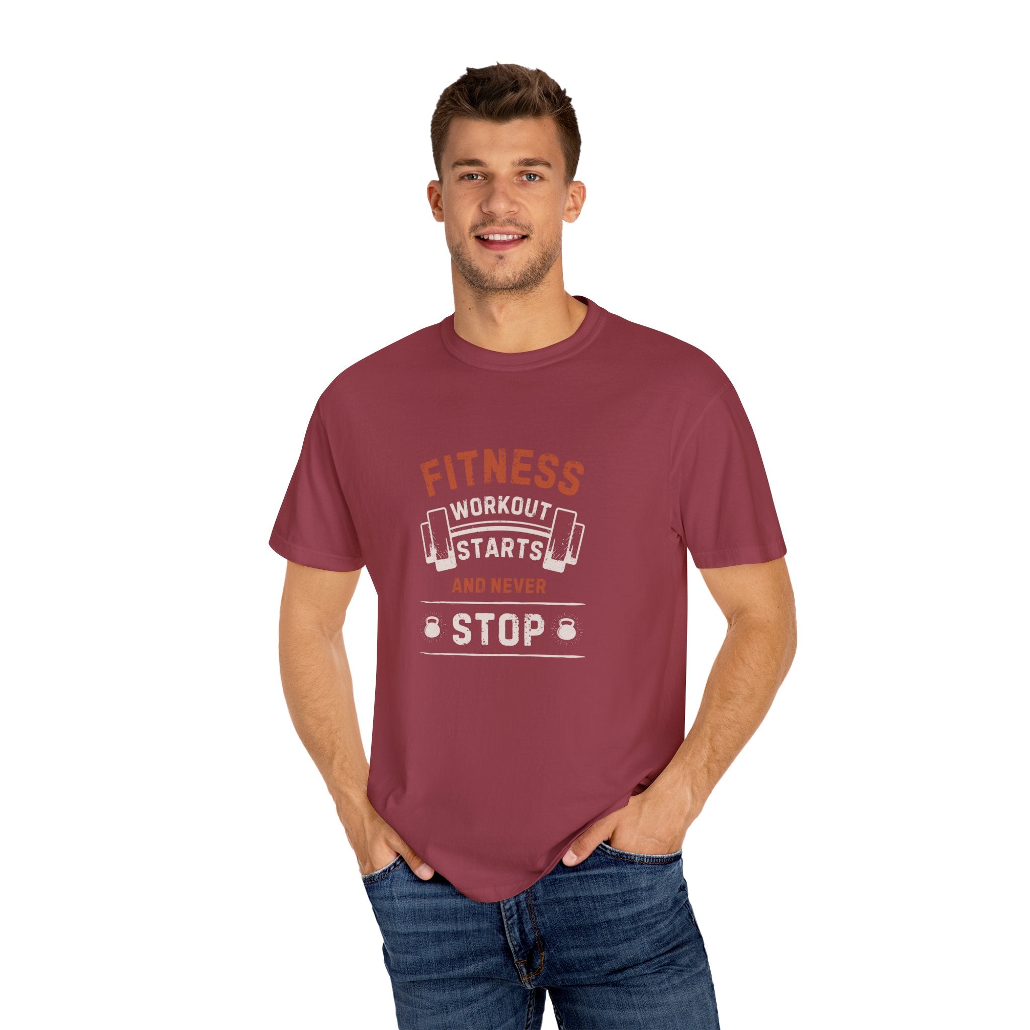 Fitness Workout Unisex Garment-Dyed T-shirt, Casual Wear, Summer Vibe, Gift for Friends, Motivational Relaxed Everyday Style