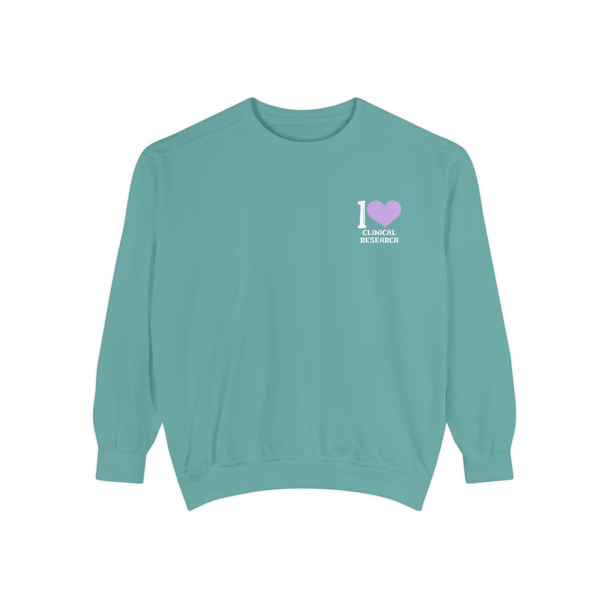 Leafen I Love Research Unisex Garment-Dyed Sweatshirt, Cozy Pullover Sweatshirt, Casual Streetwear, Gift for Her