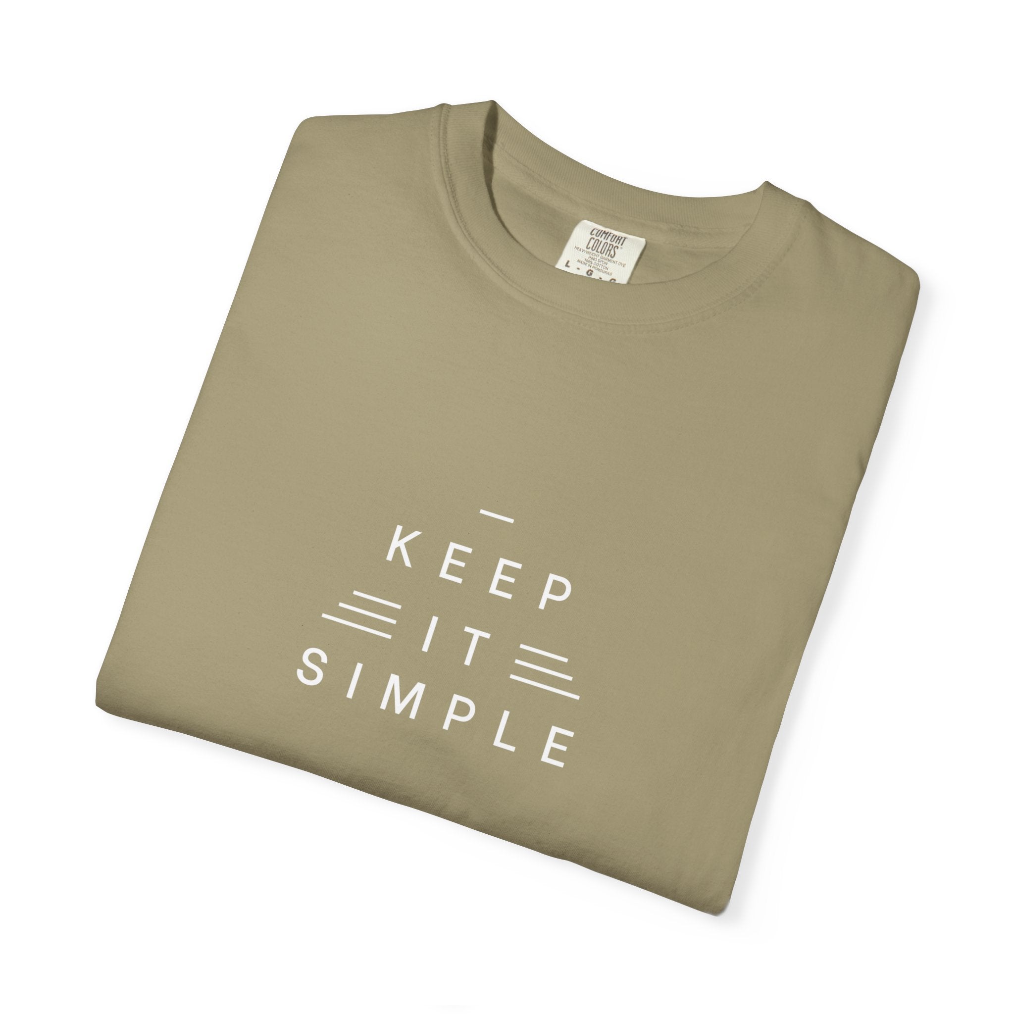 Leafen Keep it Simple Unisex Garment-Dyed T-shirt, Casual Wear, Summer Vibe, Gift for Friends, Relaxed Everyday Style