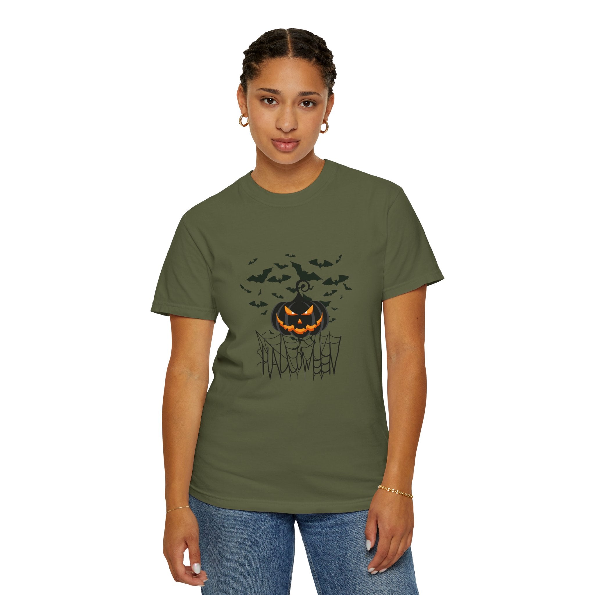 Halloween Vibe Unisex Garment-Dyed T-shirt, Casual Wear, Summer Vibe, Gift for Friends, Relaxed Everyday Style