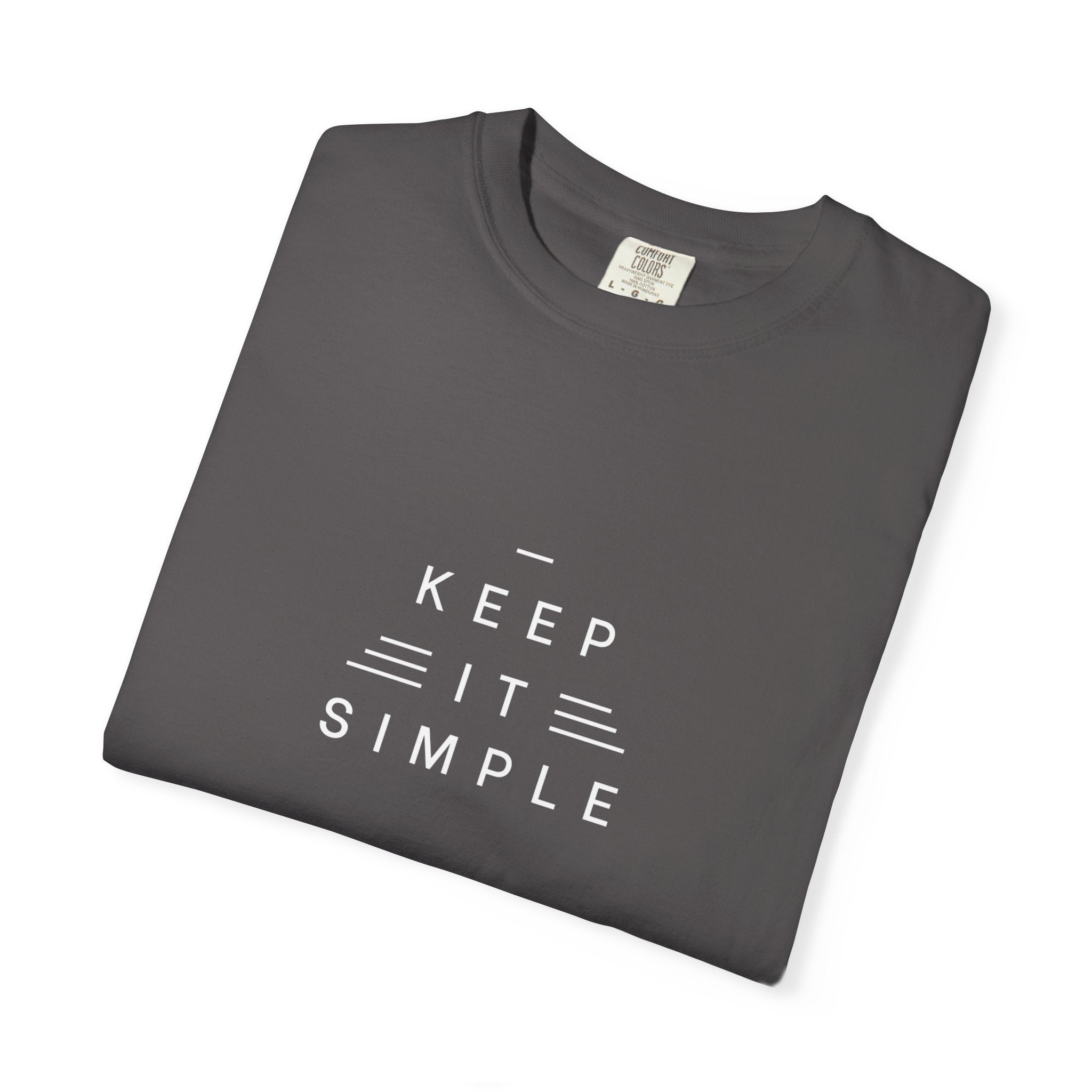 Leafen Keep it Simple Unisex Garment-Dyed T-shirt, Casual Wear, Summer Vibe, Gift for Friends, Relaxed Everyday Style