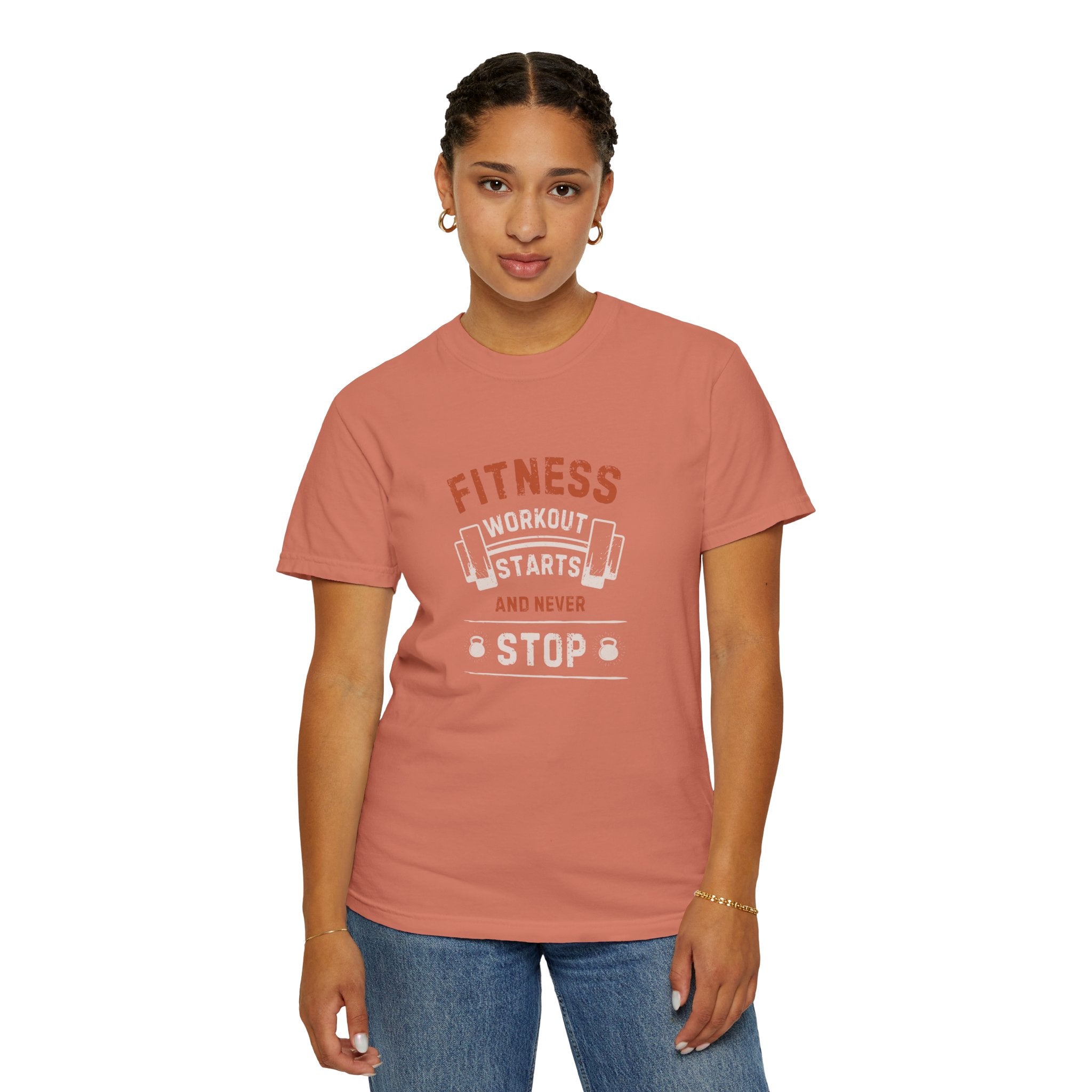 Fitness Workout Unisex Garment-Dyed T-shirt, Casual Wear, Summer Vibe, Gift for Friends, Motivational Relaxed Everyday Style