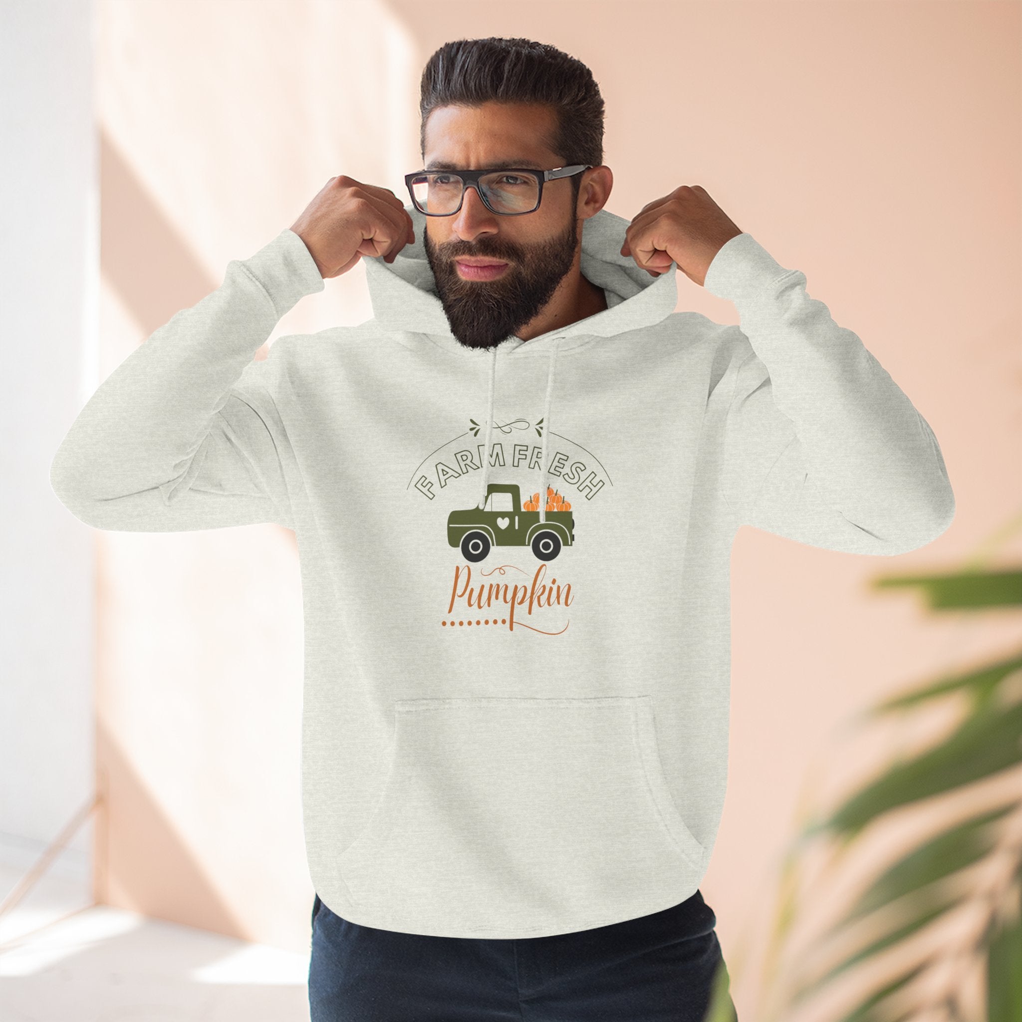 Leafen Autumn Fleece Hoodie - Peace, Love, Fall Design, Cozy Sweatshirt, Perfect for Thanksgiving, Fall Fashion, Gift Idea