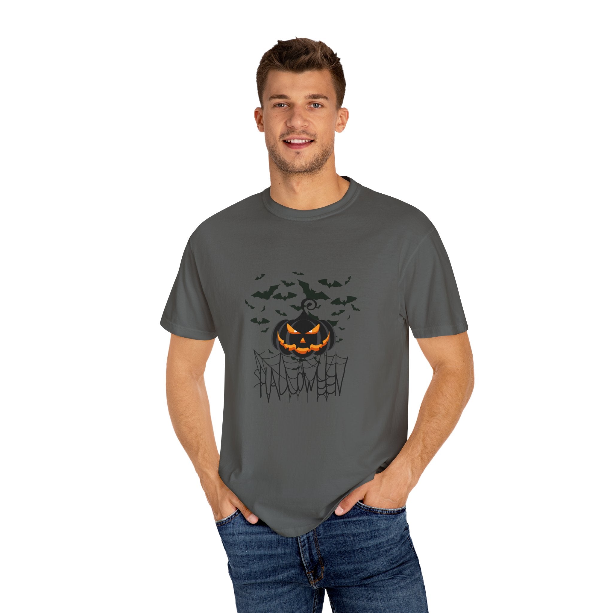 Halloween Vibe Unisex Garment-Dyed T-shirt, Casual Wear, Summer Vibe, Gift for Friends, Relaxed Everyday Style