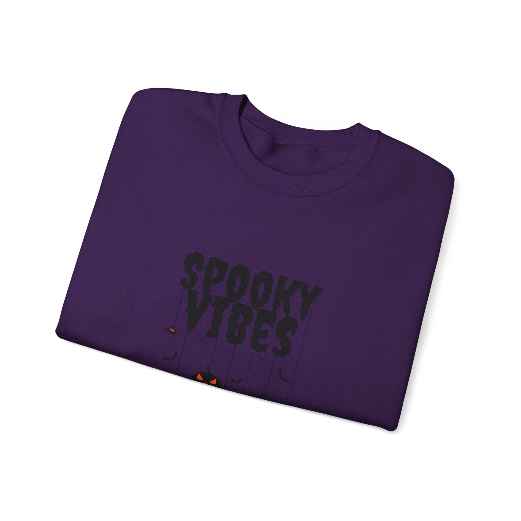 Leafen Spooky Vibes Unisex Garment-Dyed T-Shirt – 100% Ring-Spun Cotton, Soft Relaxed Fit Crewneck Tee for Men & Women