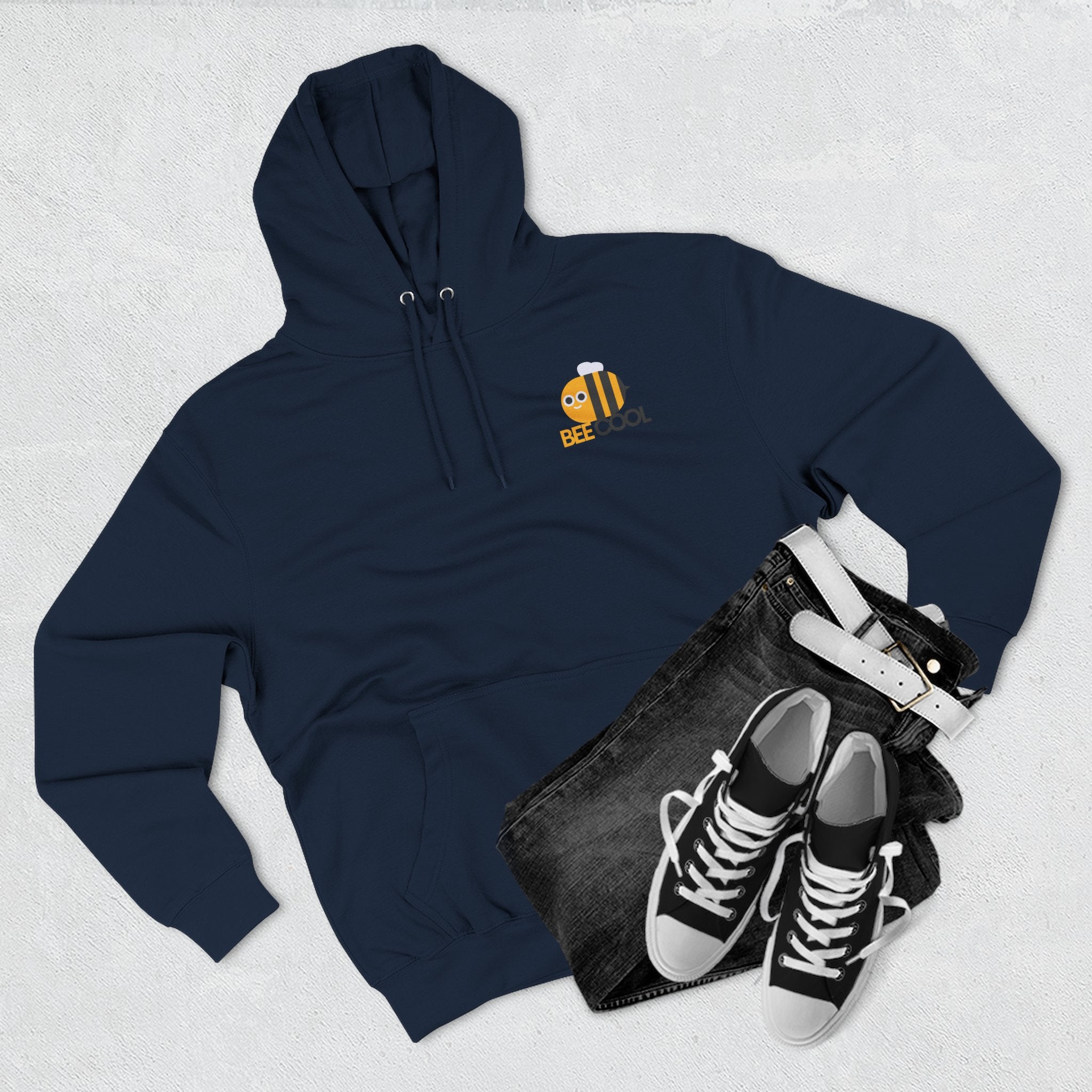 Leafen Bee Cool Fleece Hoodie - Fall Design, Cozy Sweatshirt, Perfect for cool weather, Fall Fashion, Gift Idea
