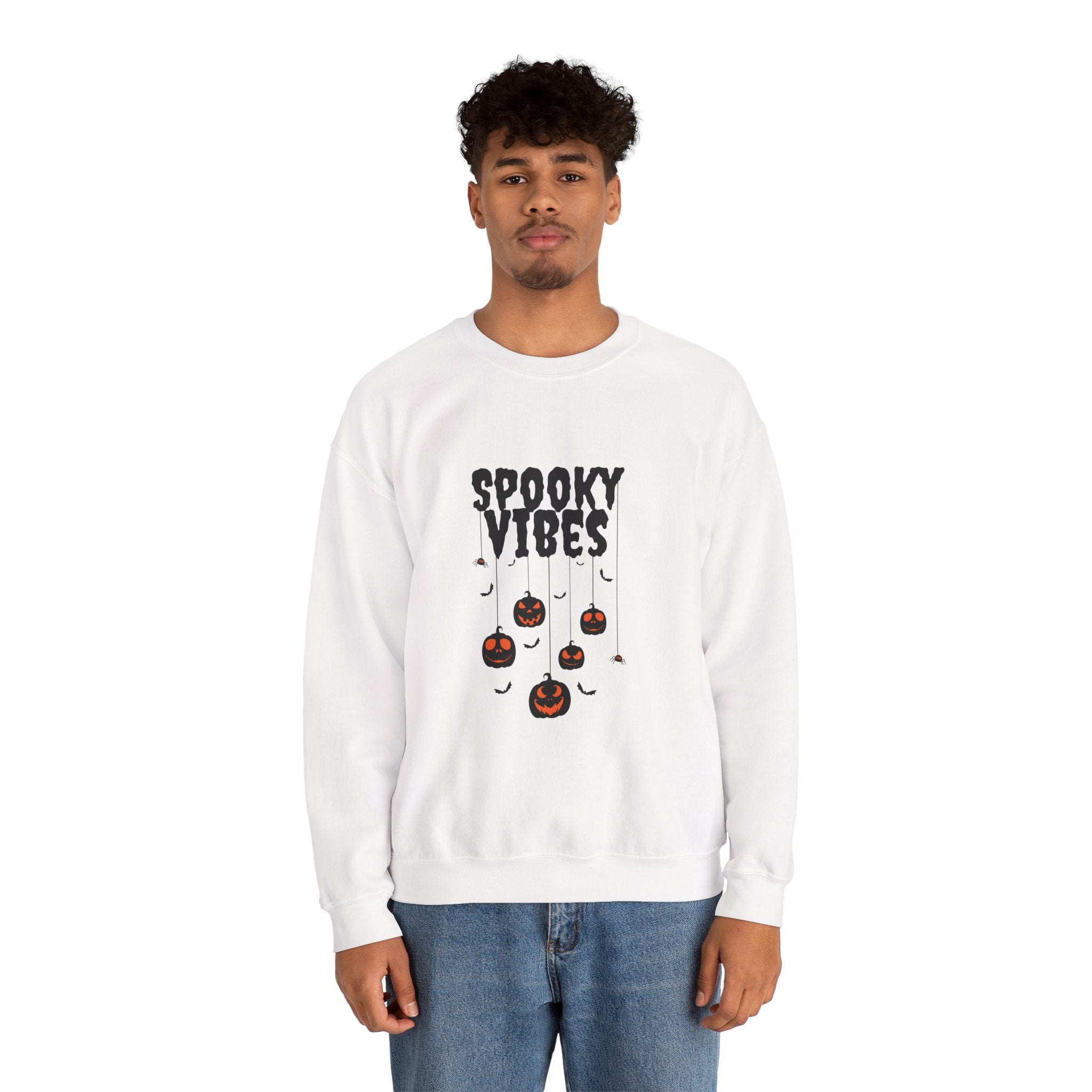 Leafen Spooky Vibes Unisex Garment-Dyed T-Shirt – 100% Ring-Spun Cotton, Soft Relaxed Fit Crewneck Tee for Men & Women