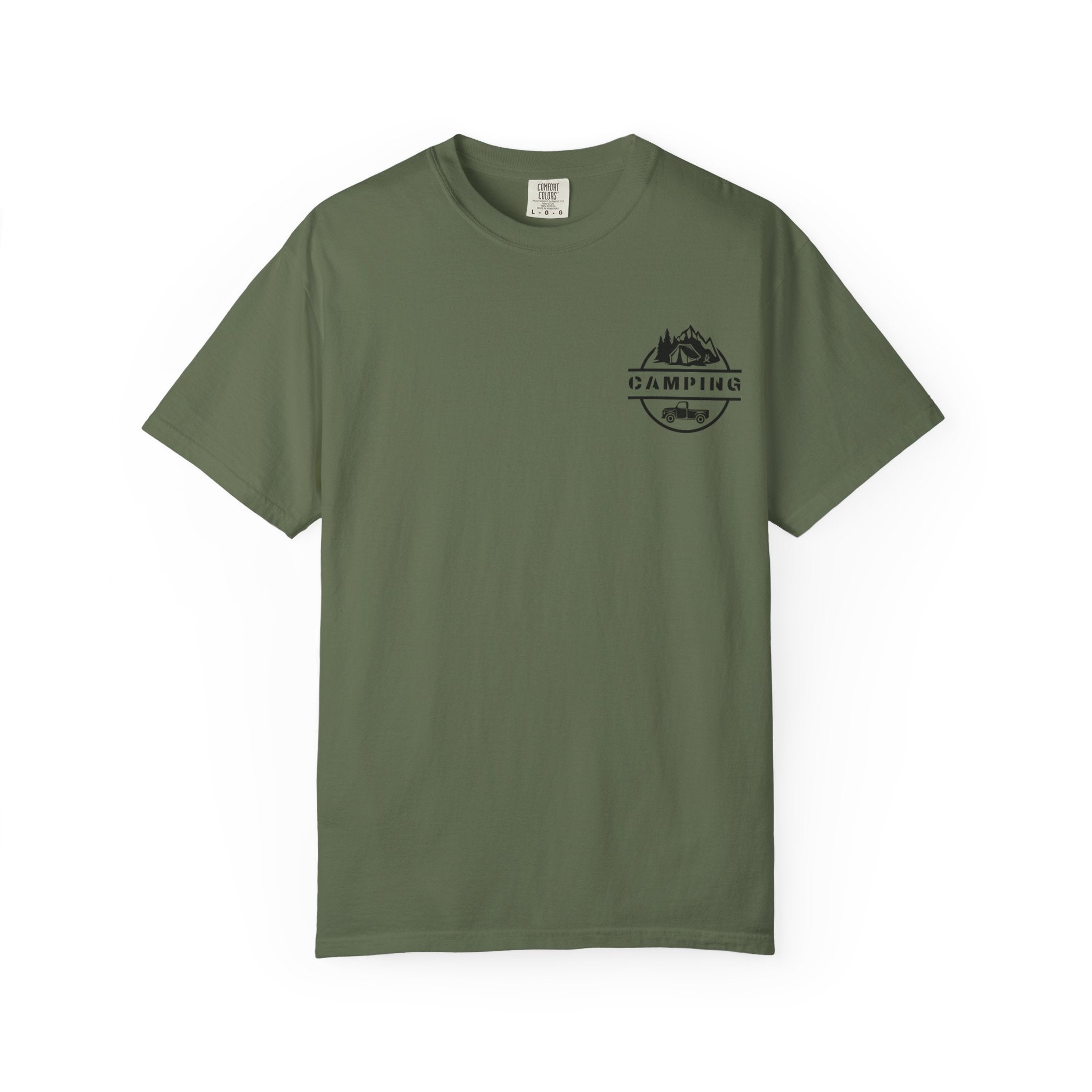 Leafen Camping Unisex Garment-Dyed T-shirt, Casual Wear, Summer Vibe, Gift for Friends, Relaxed Everyday Style