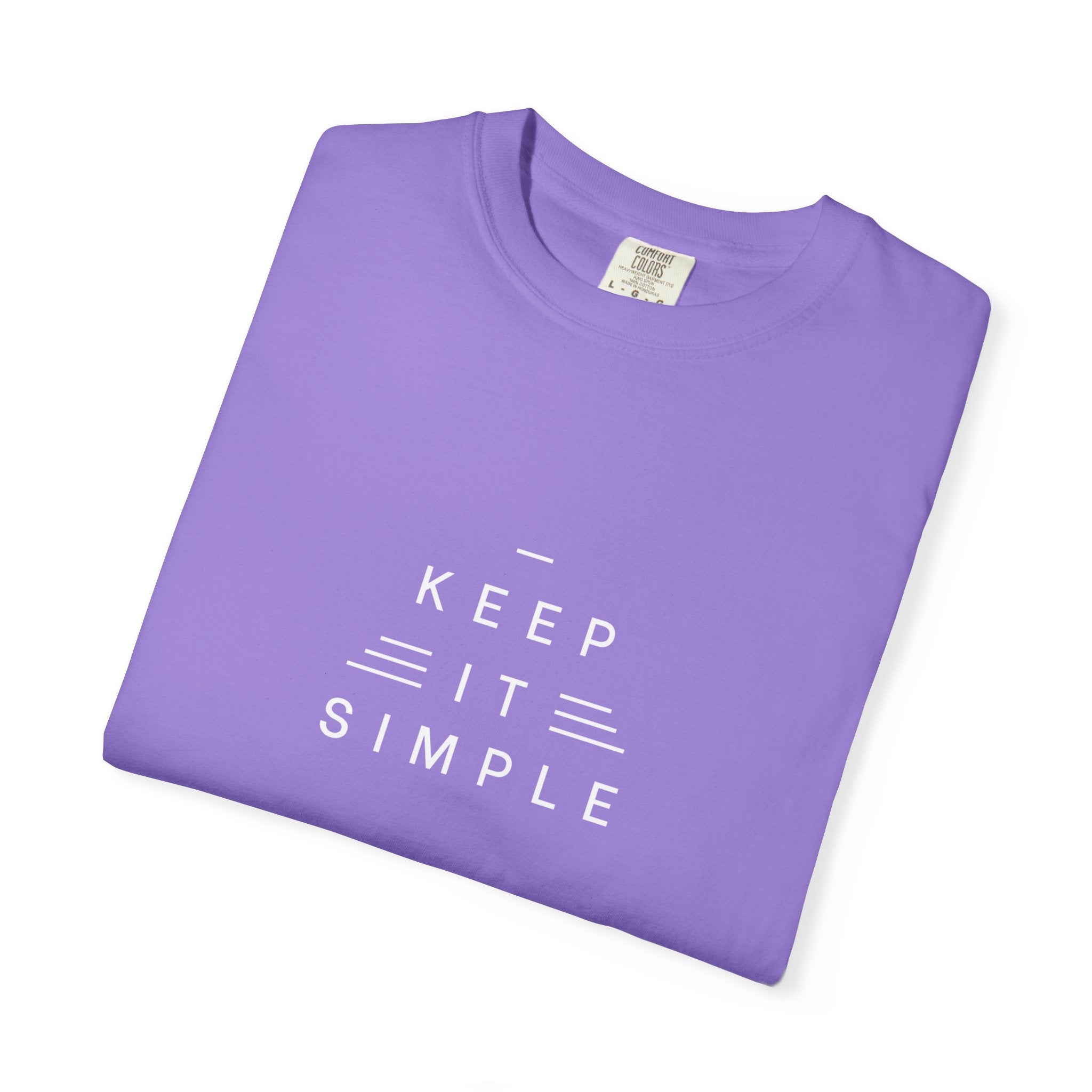 Leafen Keep it Simple Unisex Garment-Dyed T-shirt, Casual Wear, Summer Vibe, Gift for Friends, Relaxed Everyday Style