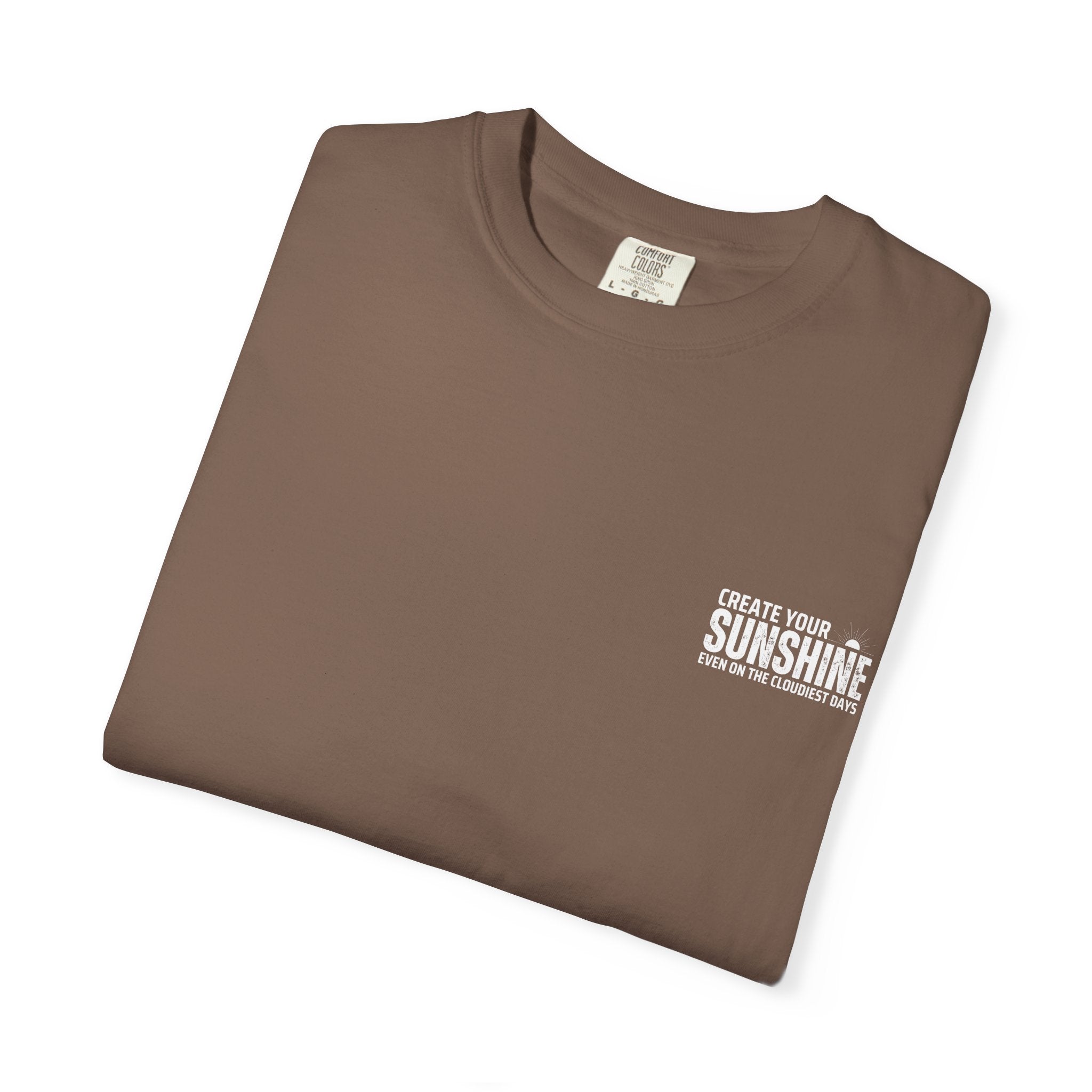 Leafen Create Sunshine Unisex Garment-Dyed T-shirt, Casual Wear, Summer Vibe, Gift for Friends, Relaxed Everyday Style