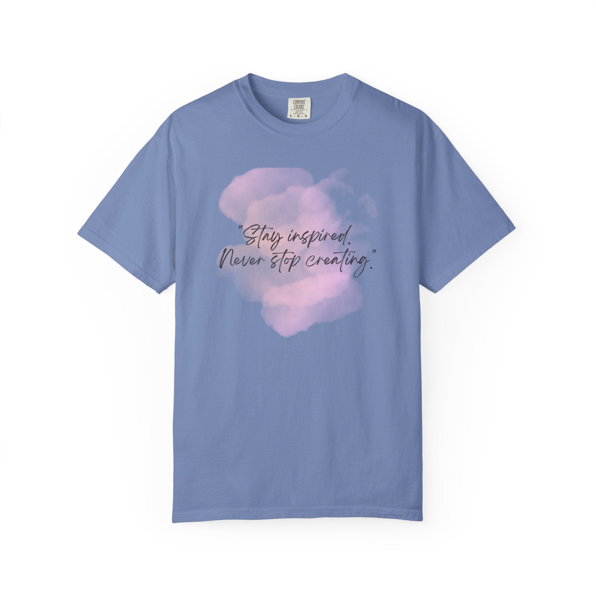 Leafen Stay Inspired Unisex Garment-Dyed T-shirt, Casual Wear, Summer Vibe, Gift for Friends, Relaxed Everyday Style
