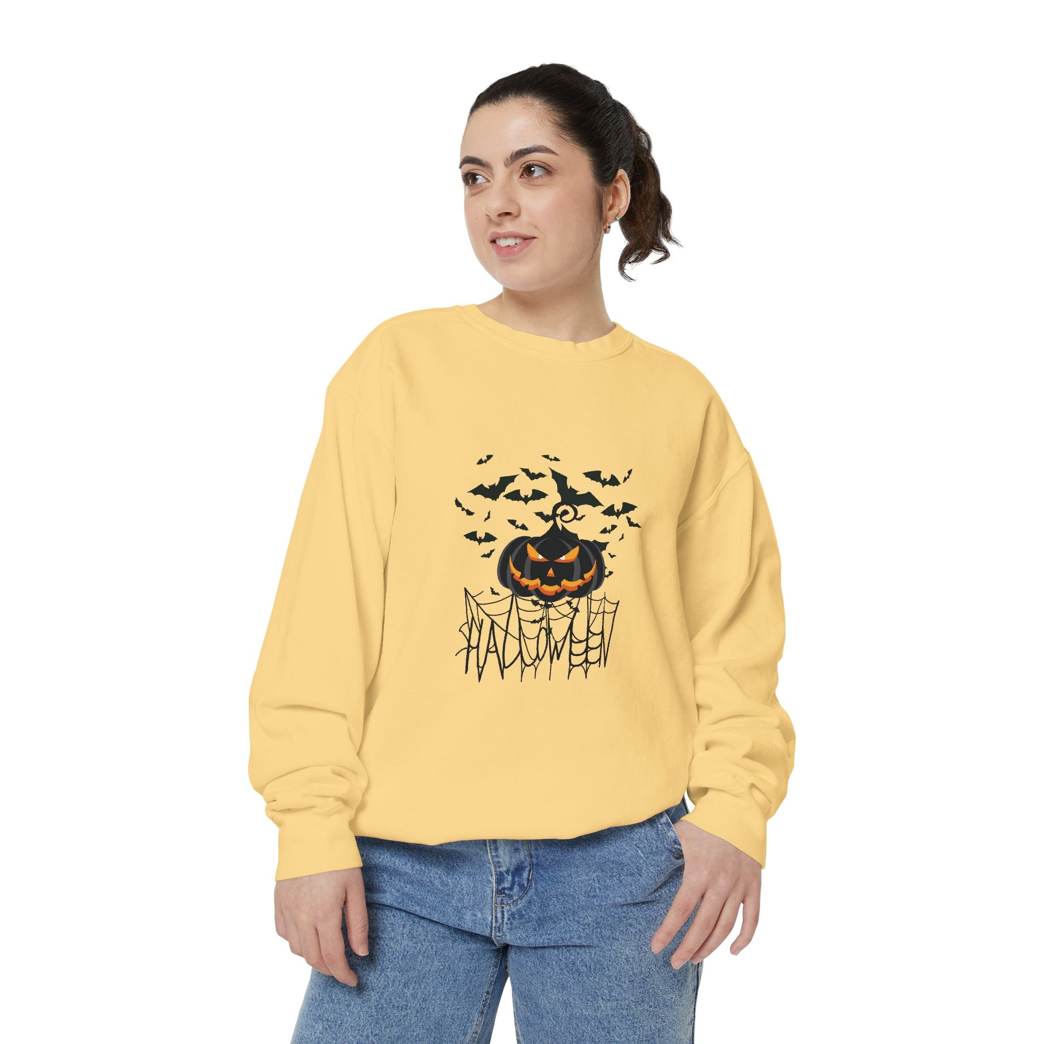 Leafen Halloween Web Unisex Sweatshirt, Casual Crewneck, Gift for Friends, Motivational Apparel, Everyday Comfort Wear
