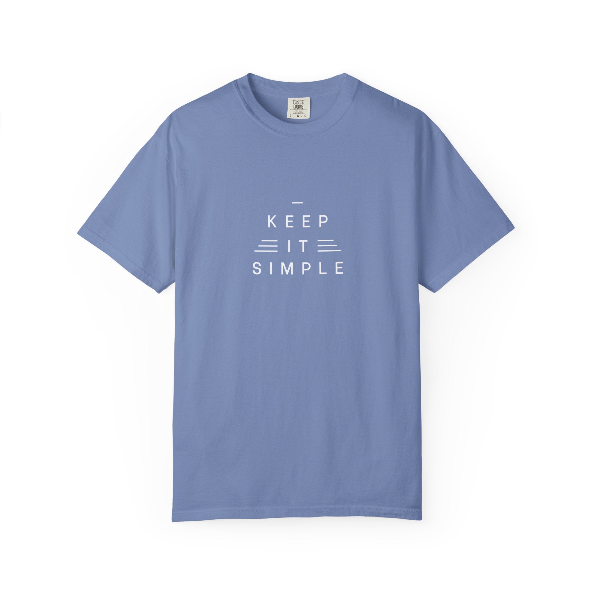Leafen Keep it Simple Unisex Garment-Dyed T-shirt, Casual Wear, Summer Vibe, Gift for Friends, Relaxed Everyday Style