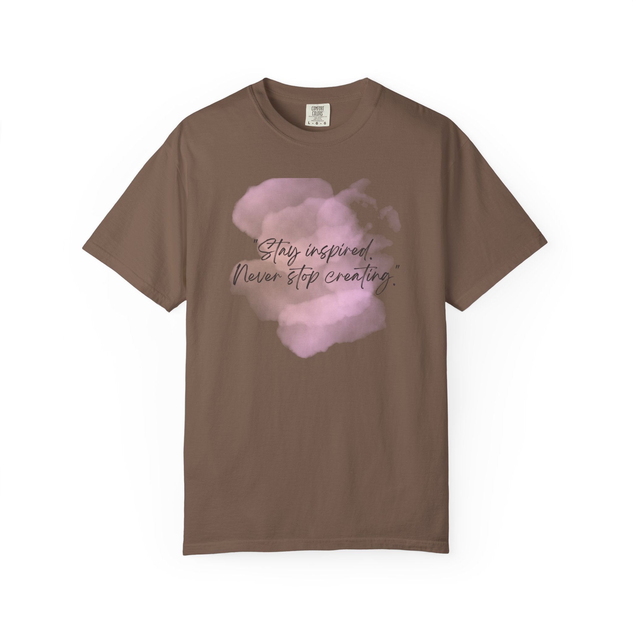 Leafen Stay Inspired Unisex Garment-Dyed T-shirt, Casual Wear, Summer Vibe, Gift for Friends, Relaxed Everyday Style