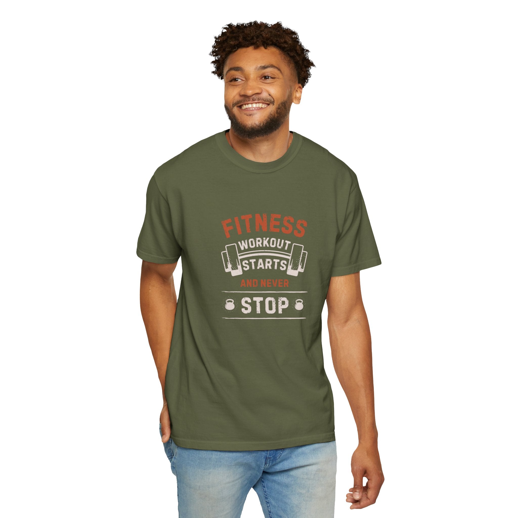 Fitness Workout Unisex Garment-Dyed T-shirt, Casual Wear, Summer Vibe, Gift for Friends, Motivational Relaxed Everyday Style