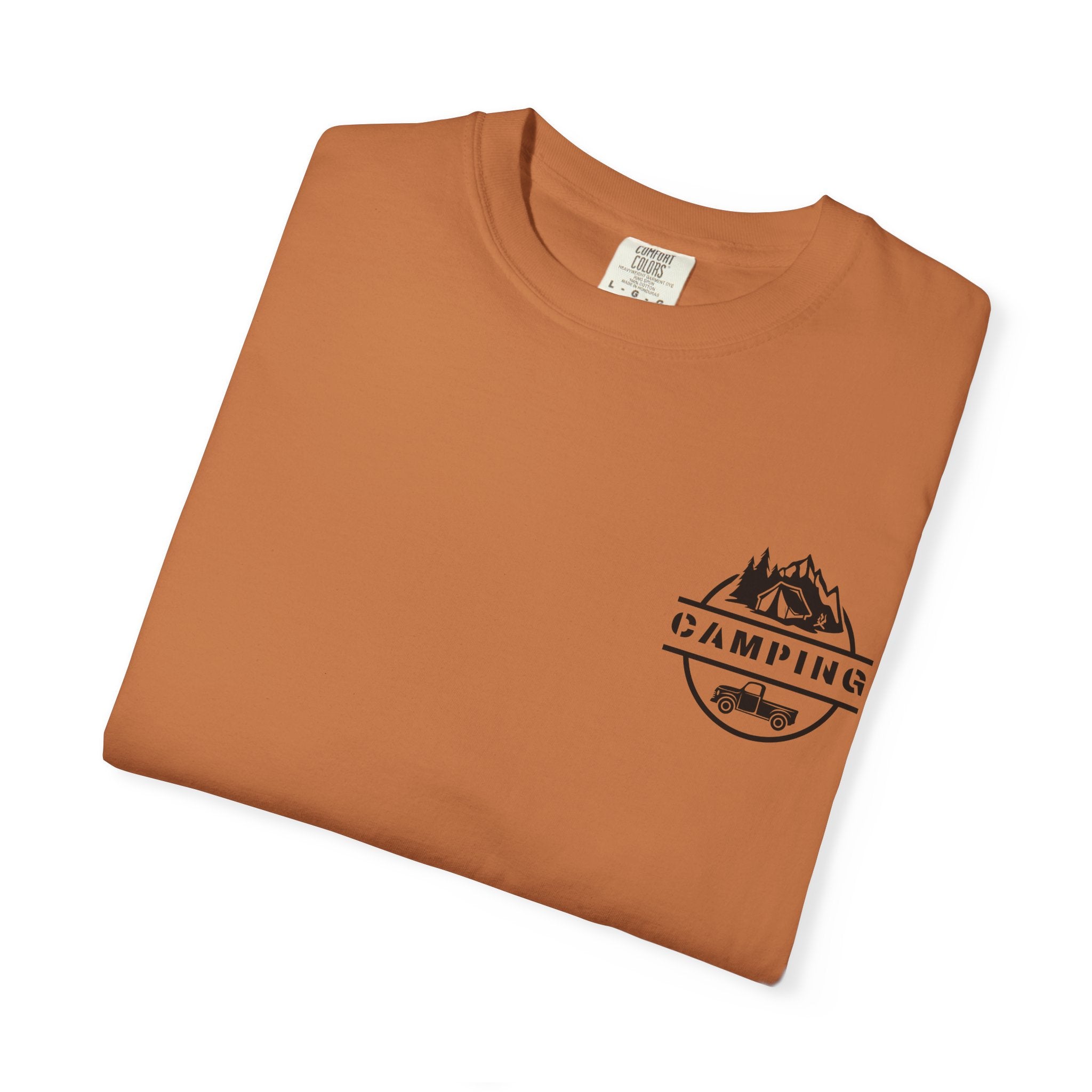 Leafen Camping Unisex Garment-Dyed T-shirt, Casual Wear, Summer Vibe, Gift for Friends, Relaxed Everyday Style