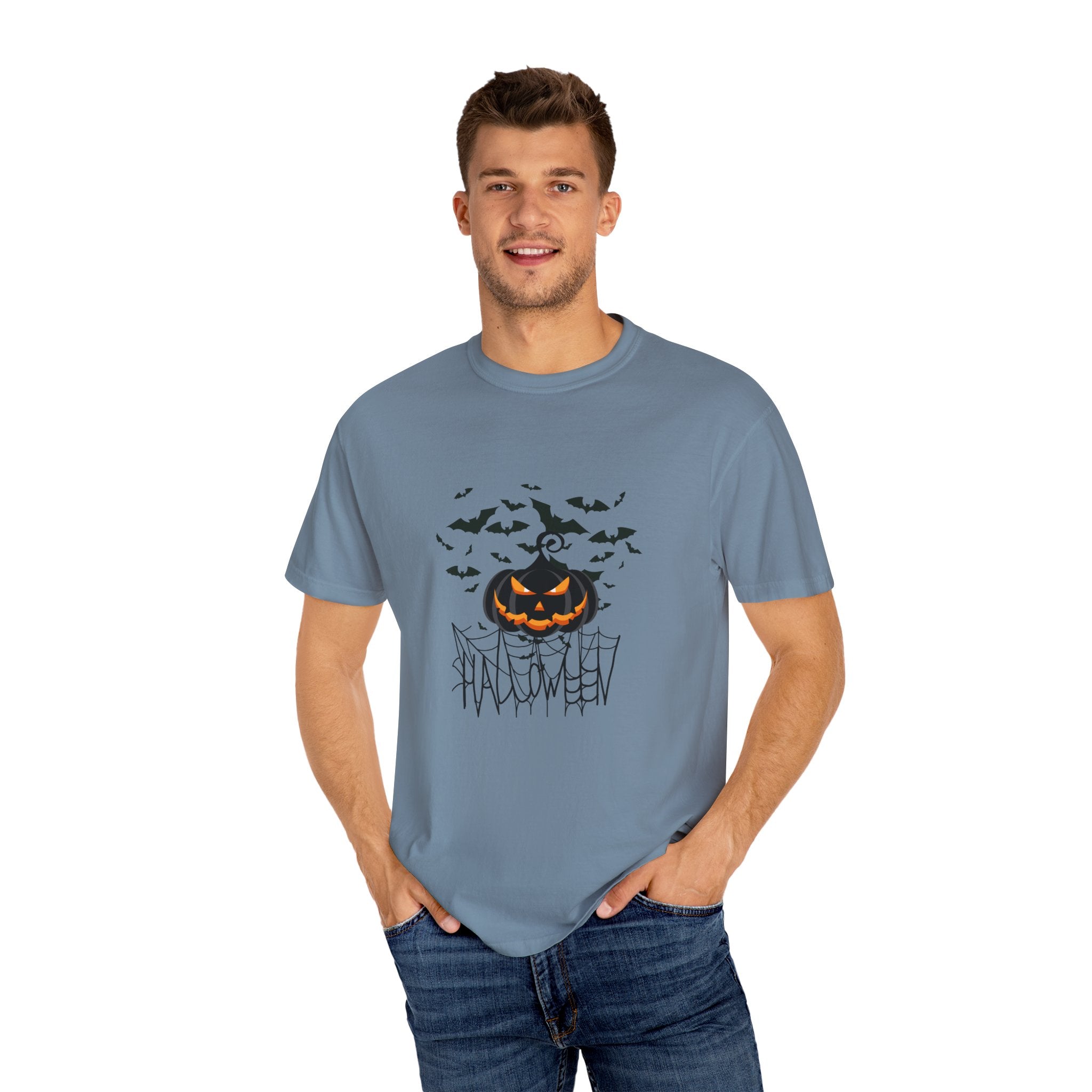Halloween Vibe Unisex Garment-Dyed T-shirt, Casual Wear, Summer Vibe, Gift for Friends, Relaxed Everyday Style