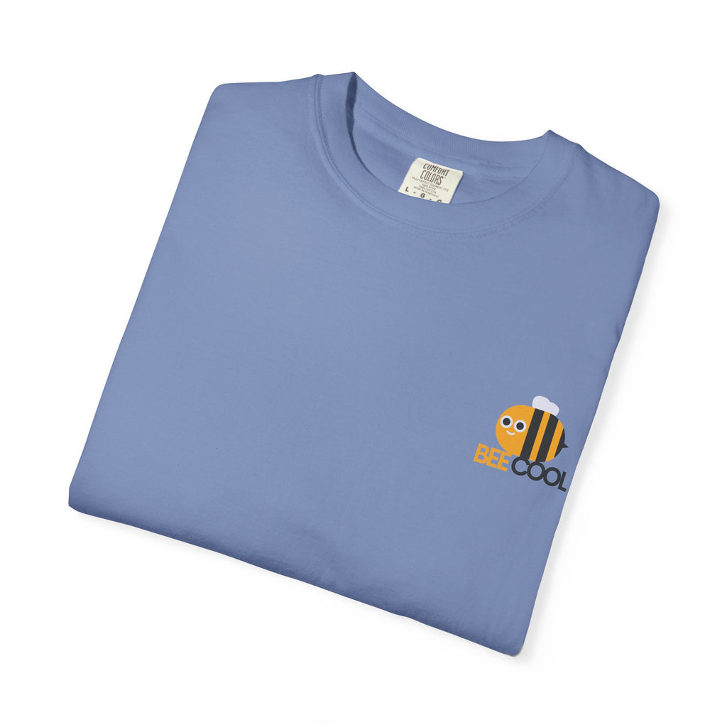 Leafen Bee Cool Unisex Garment-Dyed T-shirt, Casual Wear, Summer Vibe, Gift for Friends, Relaxed Everyday Style