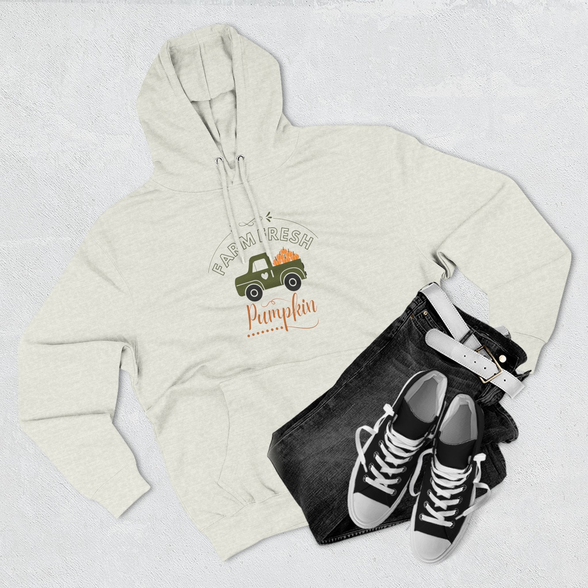 Leafen Autumn Fleece Hoodie - Peace, Love, Fall Design, Cozy Sweatshirt, Perfect for Thanksgiving, Fall Fashion, Gift Idea